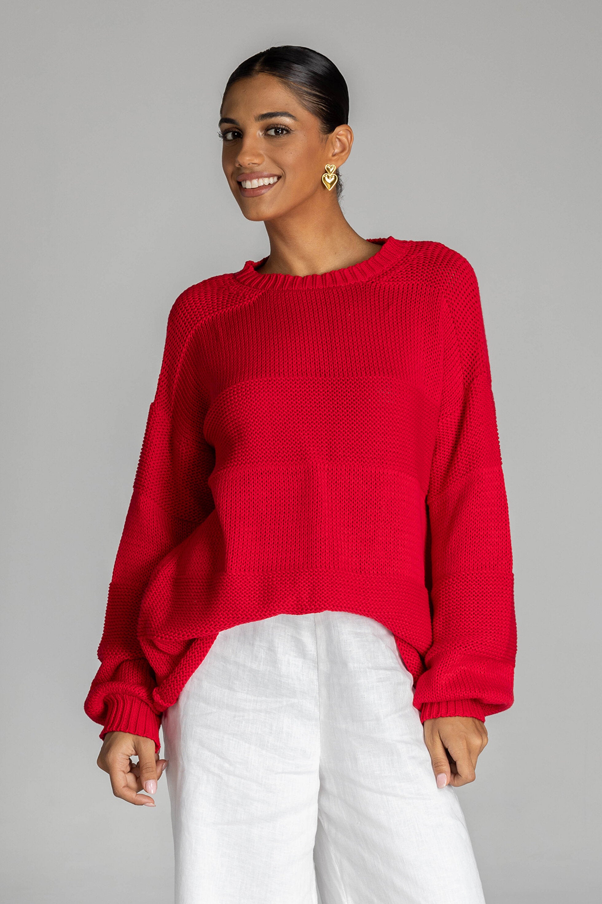 Blak Open My Heart Sweater - Goji Berry Red