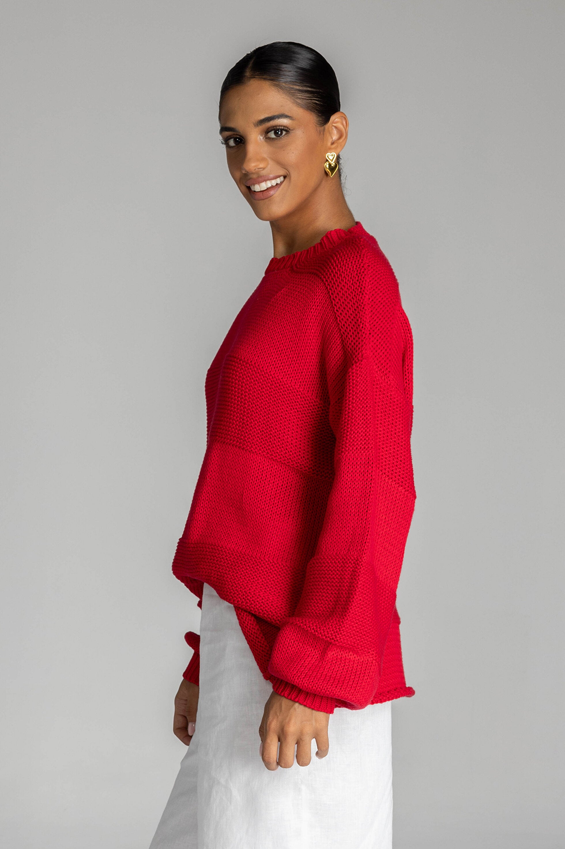 Blak Open My Heart Sweater - Goji Berry Red