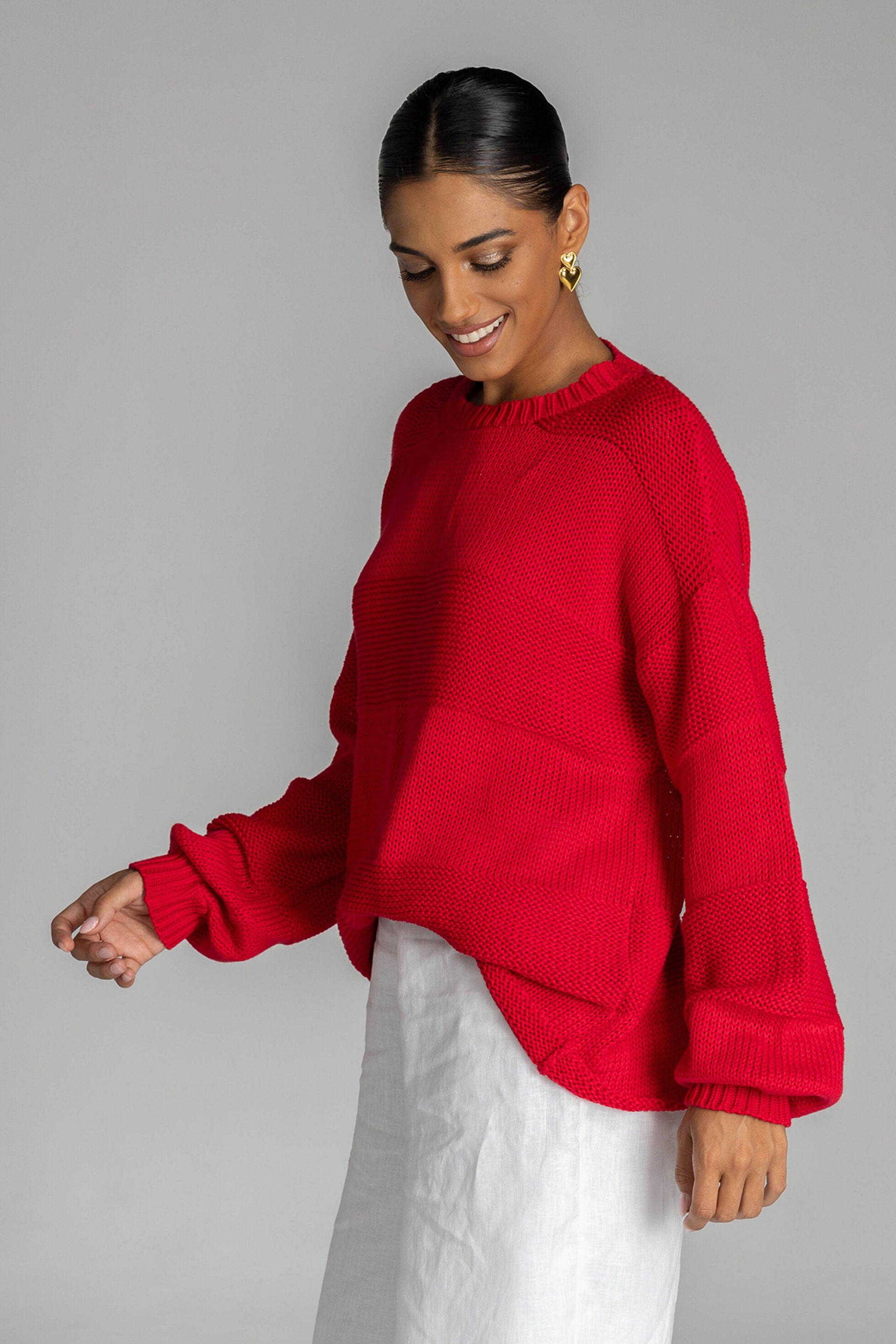 Blak Open My Heart Sweater - Goji Berry Red