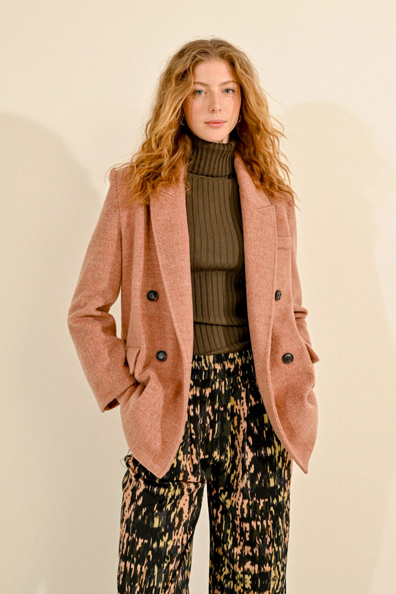 Molly Bracken Wool Blend Coat - Old Pink