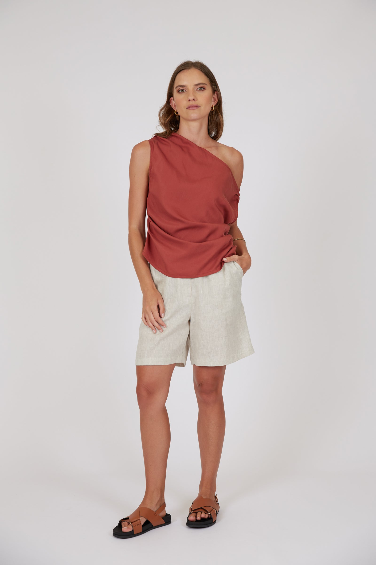 Palma Asymetric Top - Rhubarb