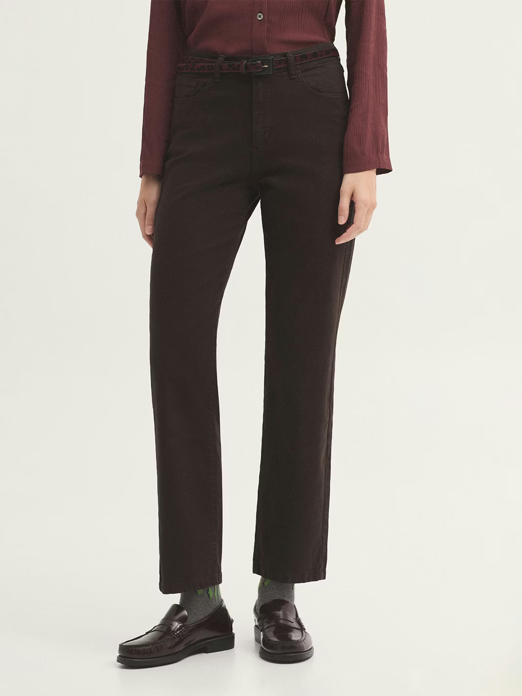 Five Pocket Twill Trousers - Chocolate