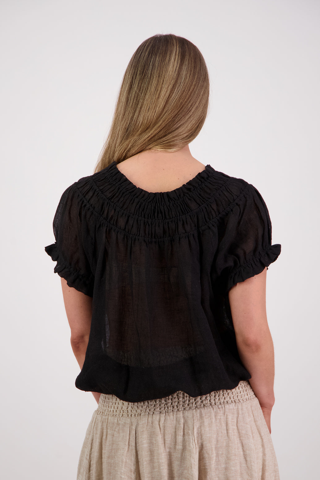 Briarwood Polly Linen Top - Black