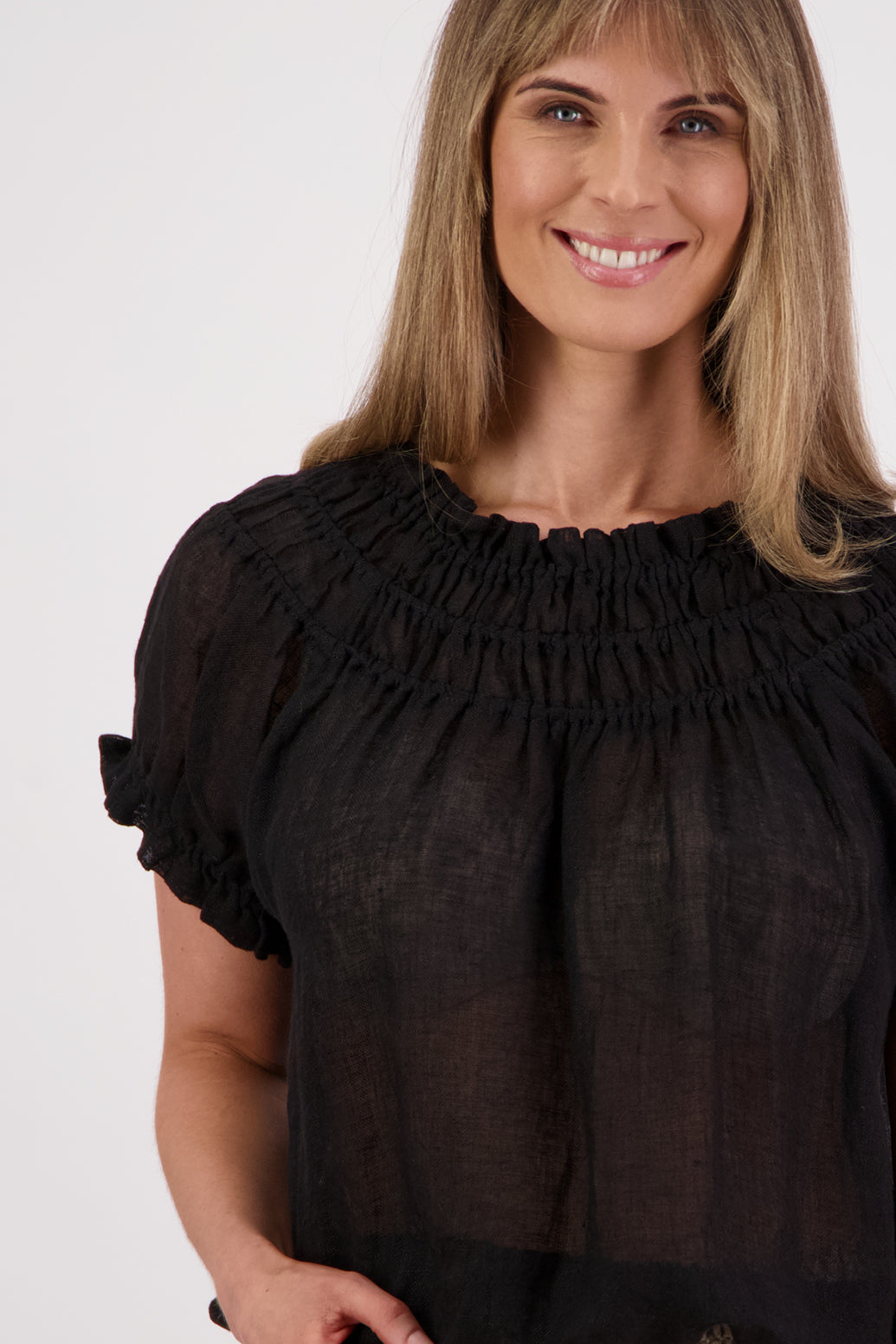 Briarwood Polly Linen Top - Black
