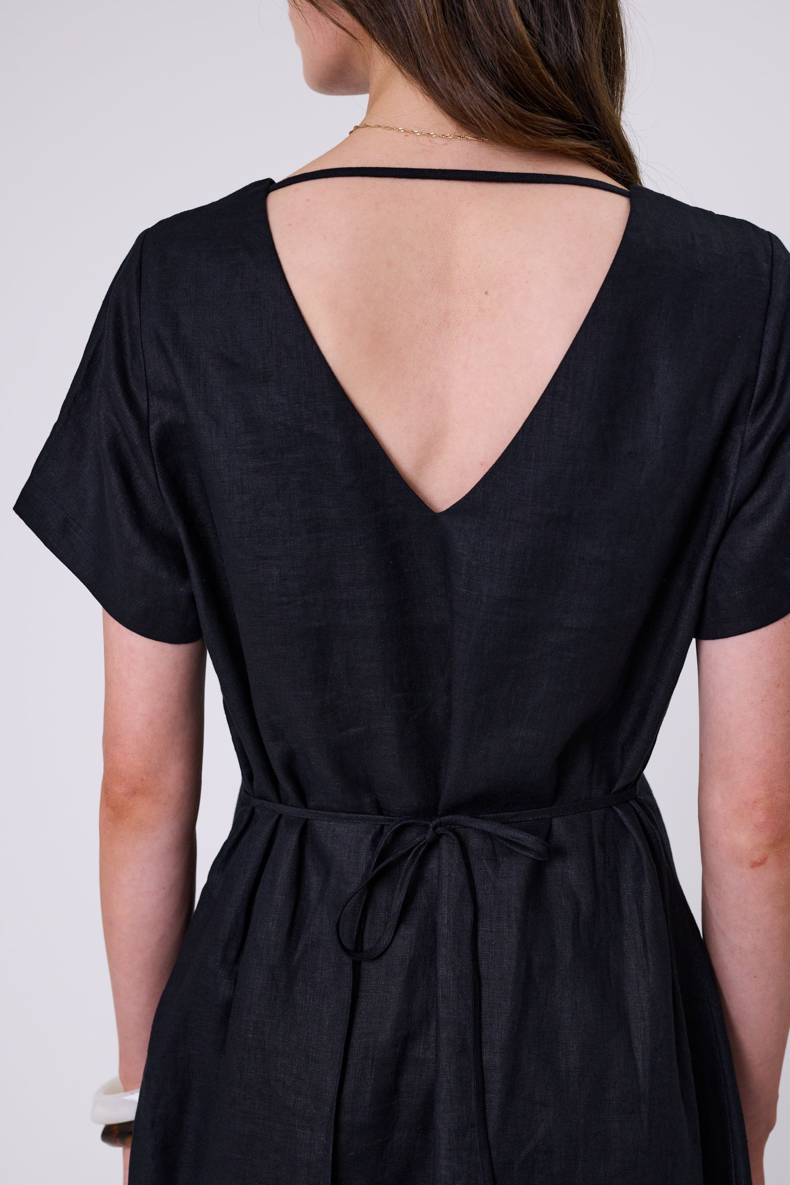 Seville Linen Dress - Black