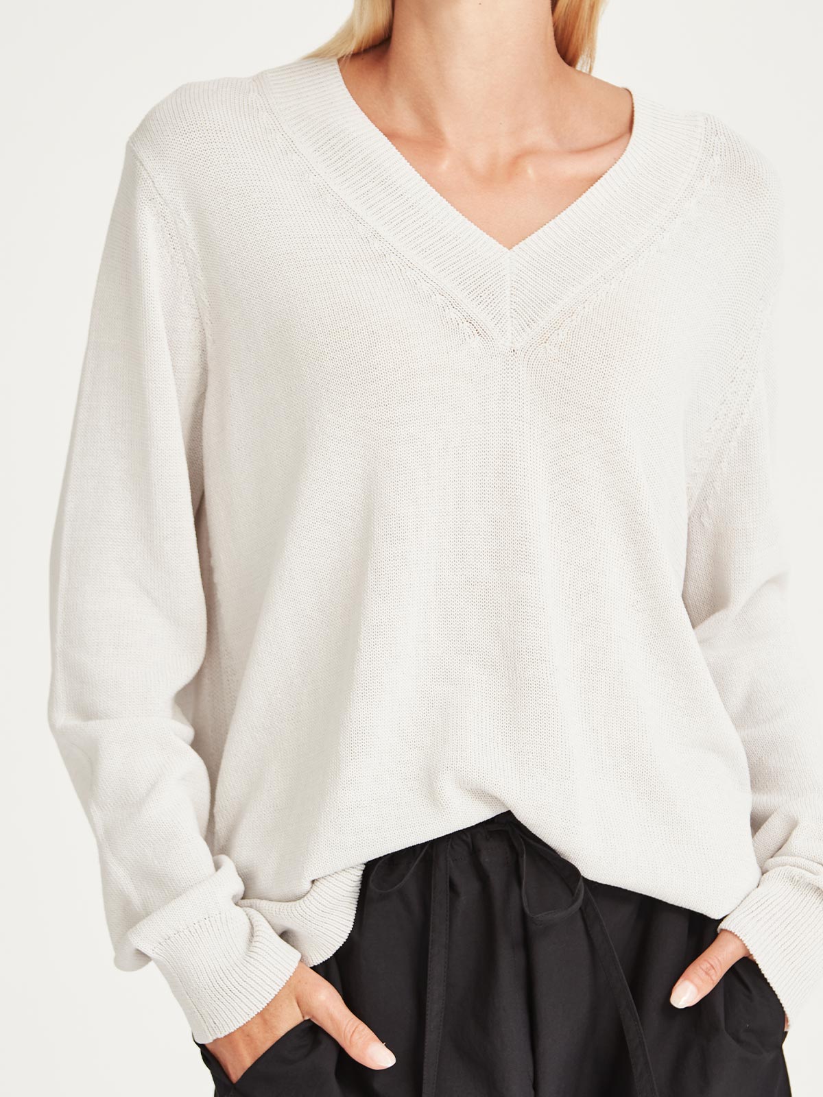 Carnival V Neck Sweater - Pumice