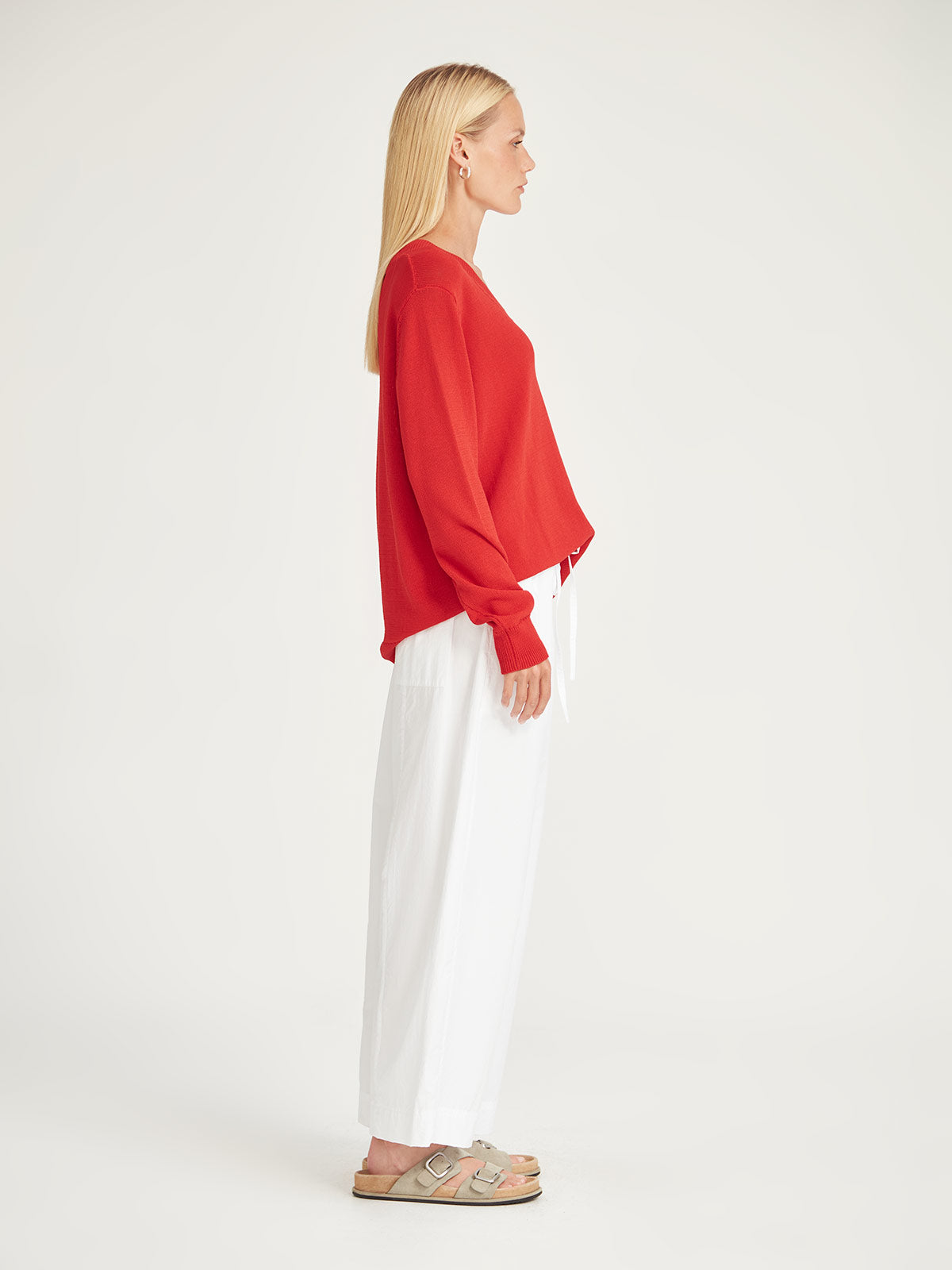 Carnival V Neck Sweater - Scarlet