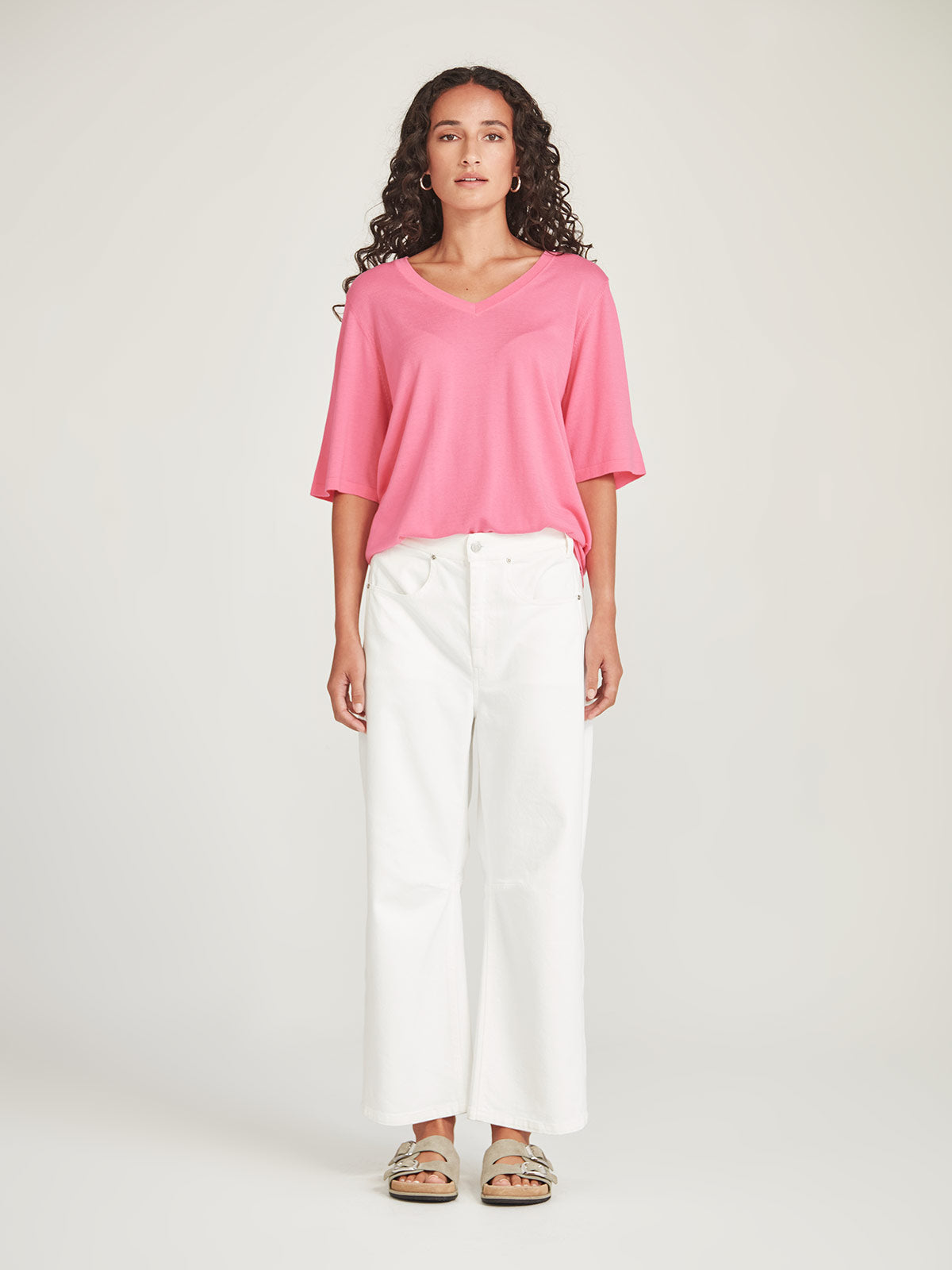 Sills Vera V-Knit Tee - Pink Sherbert