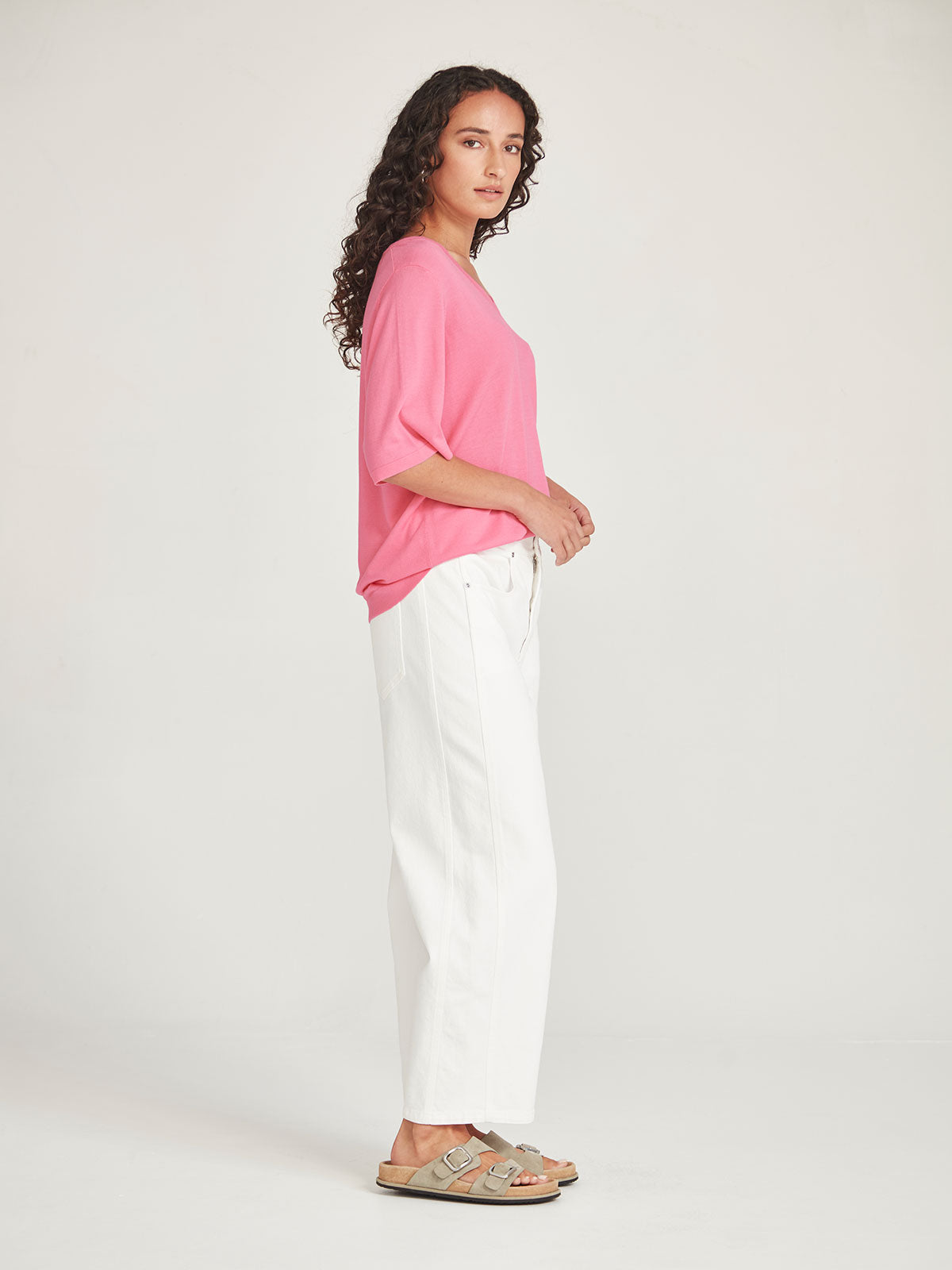Sills Vera V-Knit Tee - Pink Sherbert