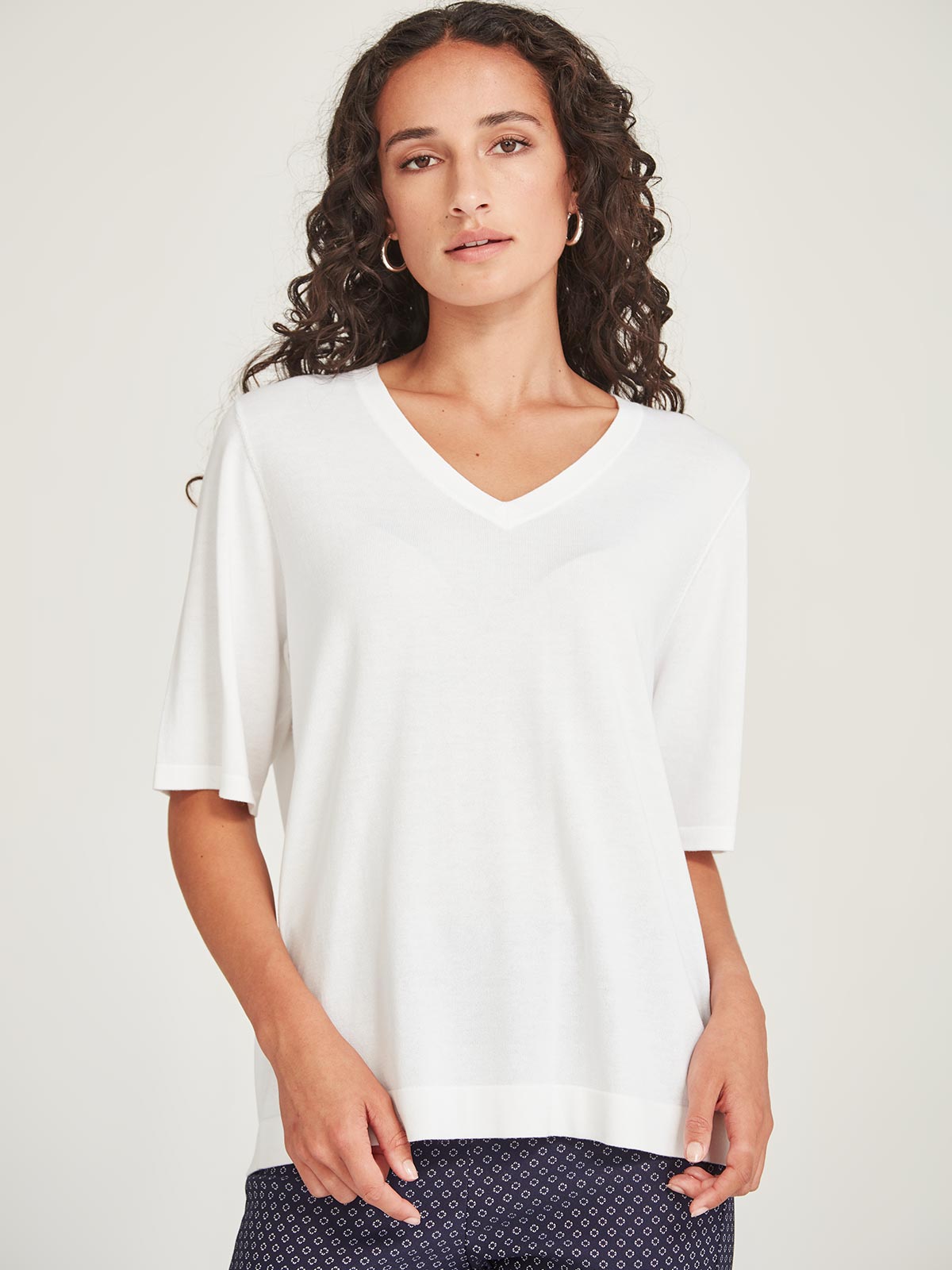 Sills Vera V-Knit Tee - White