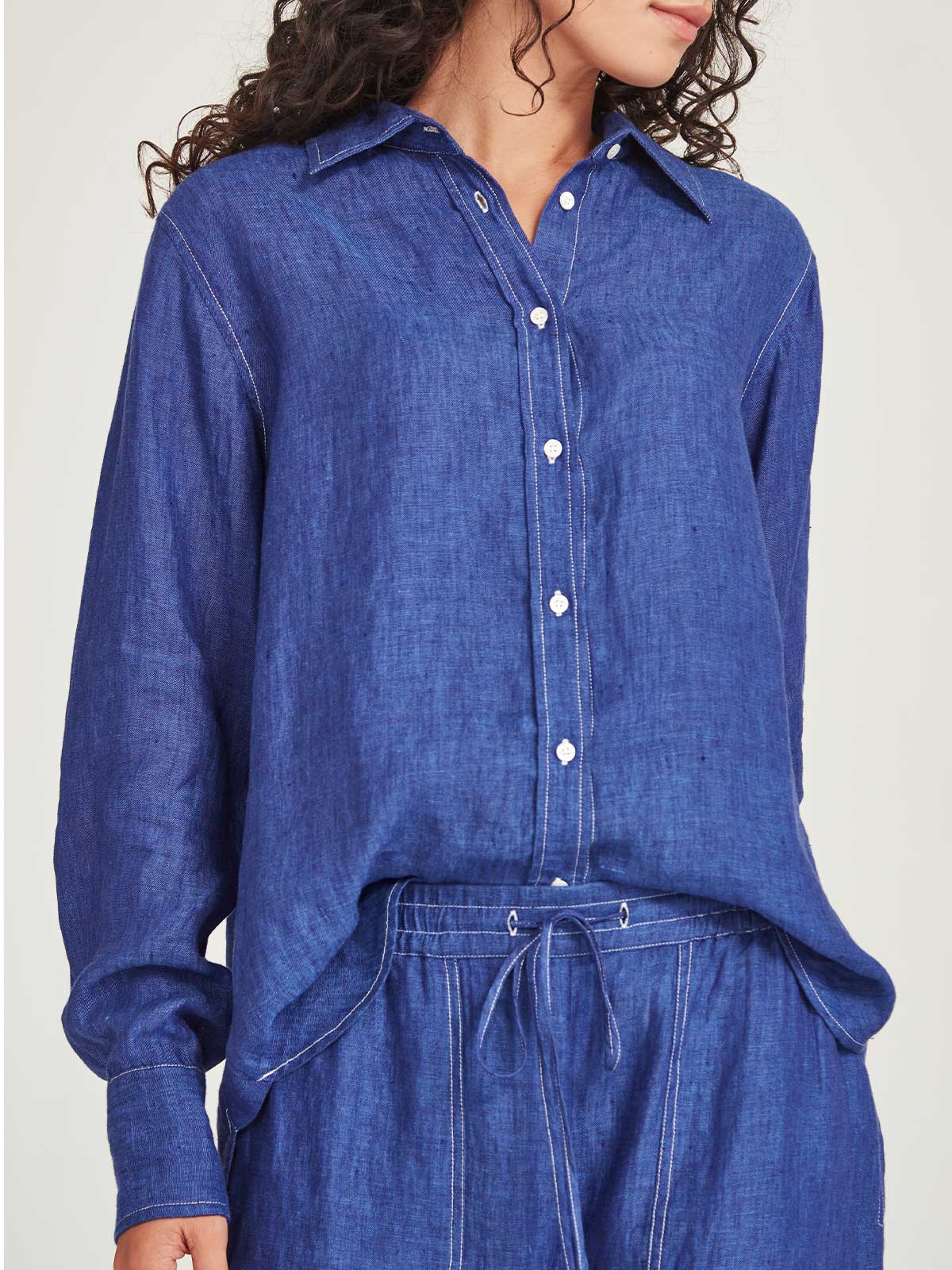 Sills Princeton Linen Shirt - Iris