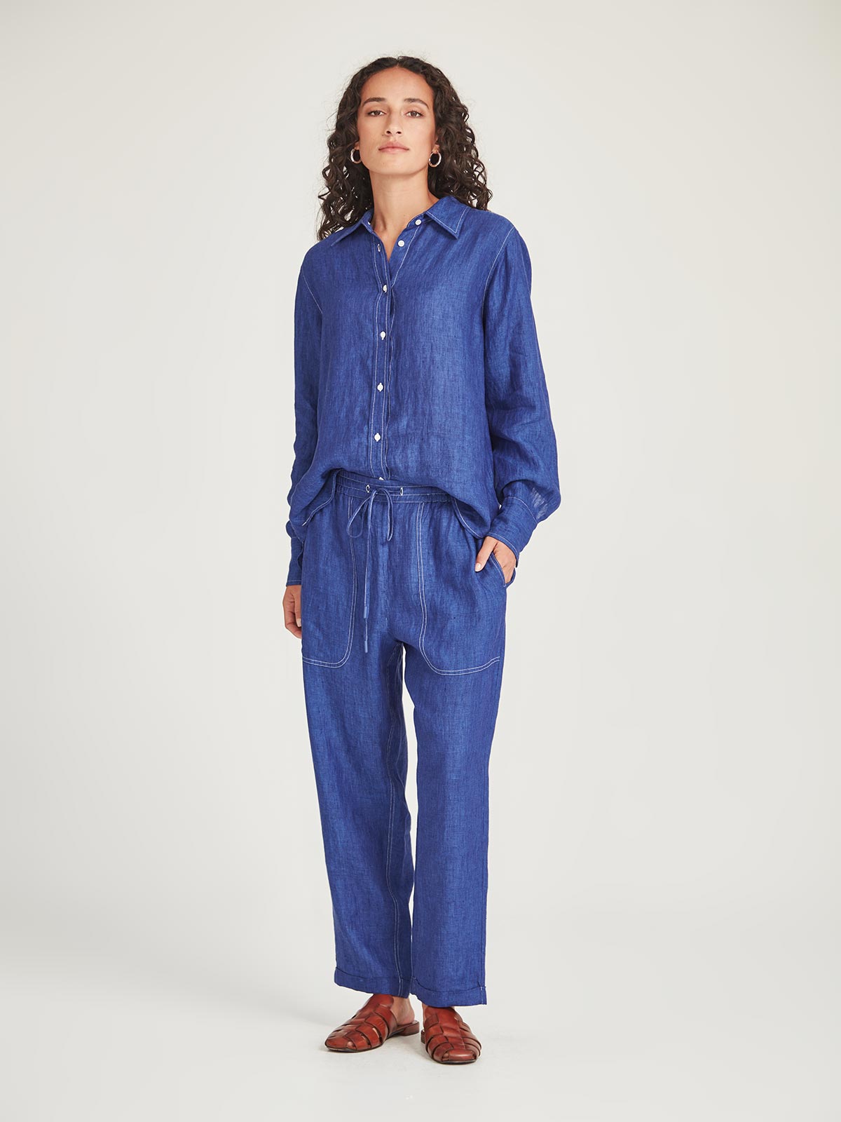 Sills Princeton Linen Shirt - Iris