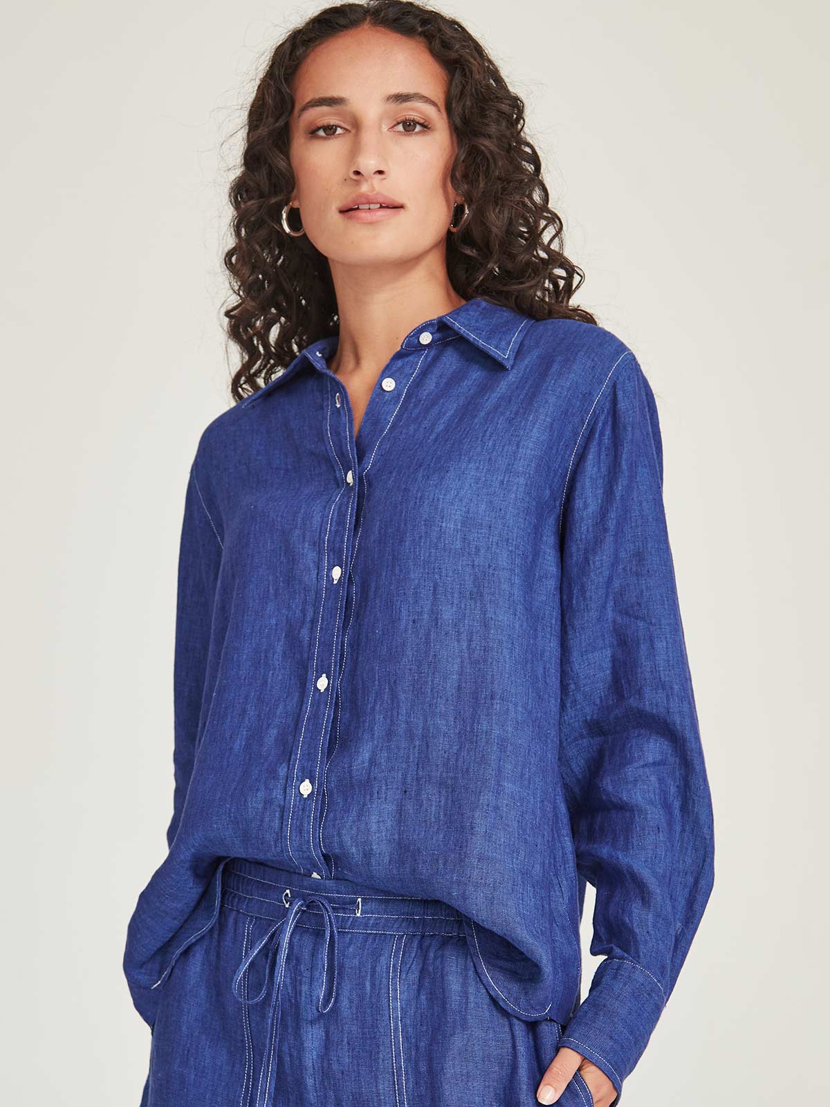 Sills Princeton Linen Shirt - Iris