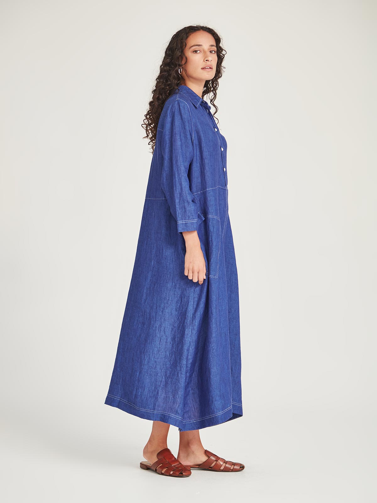 Sills Sofia Linen Shirtdress - Iris