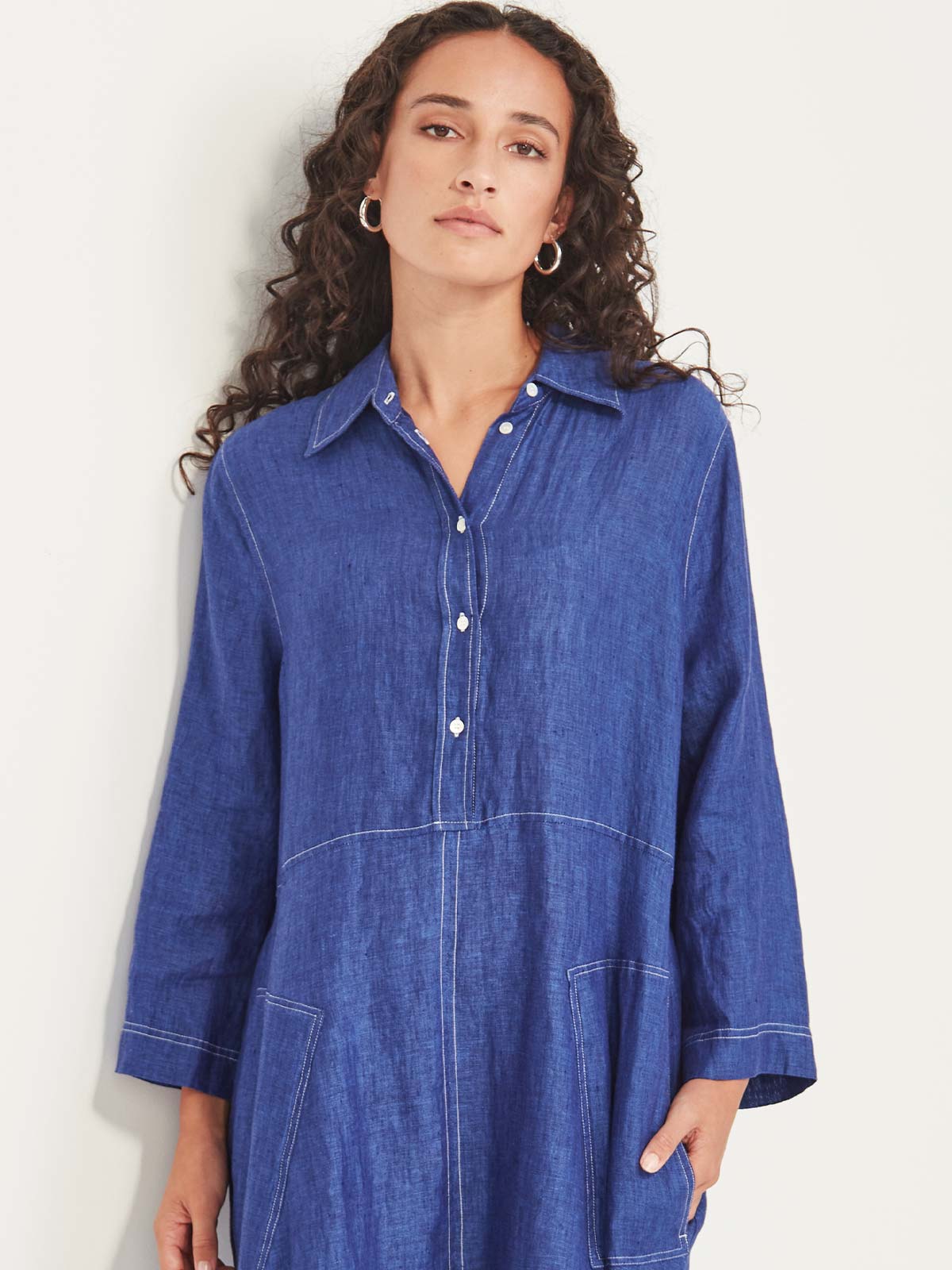 Sills Sofia Linen Shirtdress - Iris