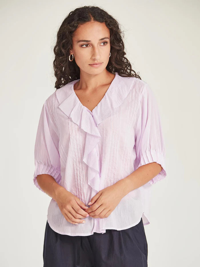 Elodie Ruffle Blouse - Lilac