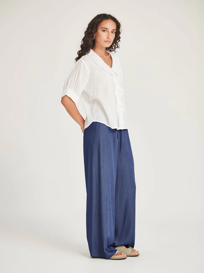 Elodie Ruffle Blouse - White