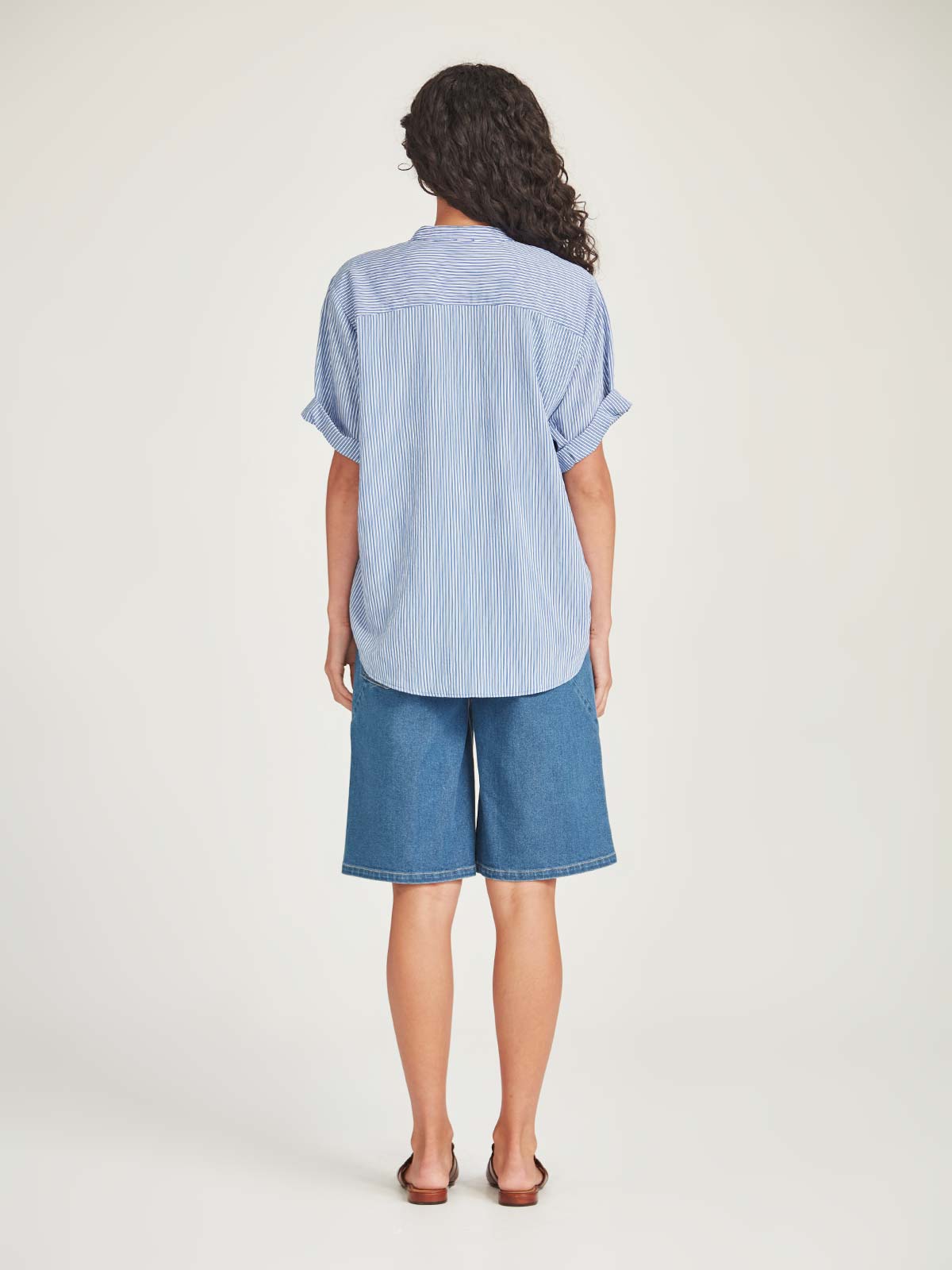 Sills Flynn Stripe Shirt - Blue/White Stripe