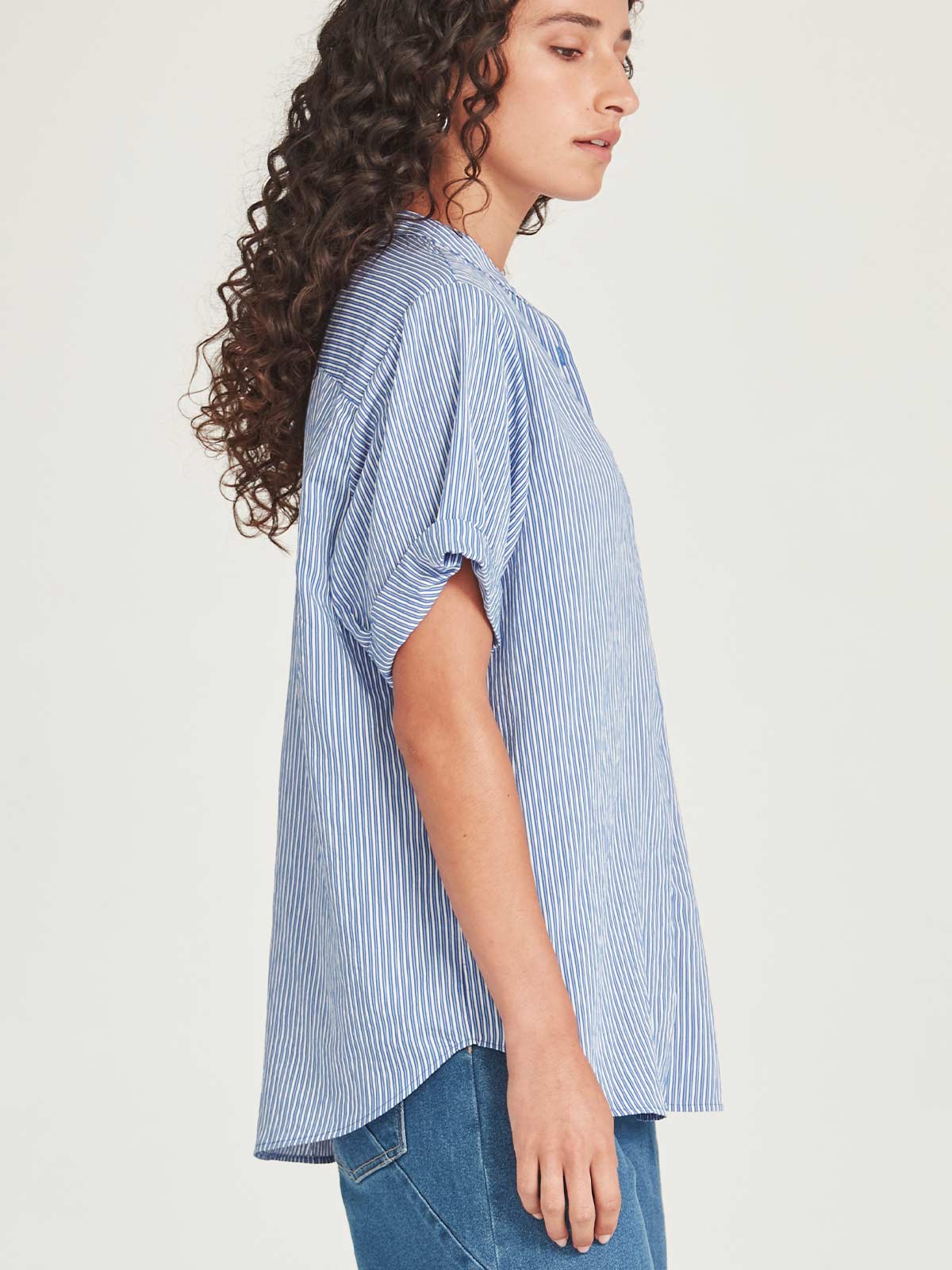 Sills Flynn Stripe Shirt - Blue/White Stripe