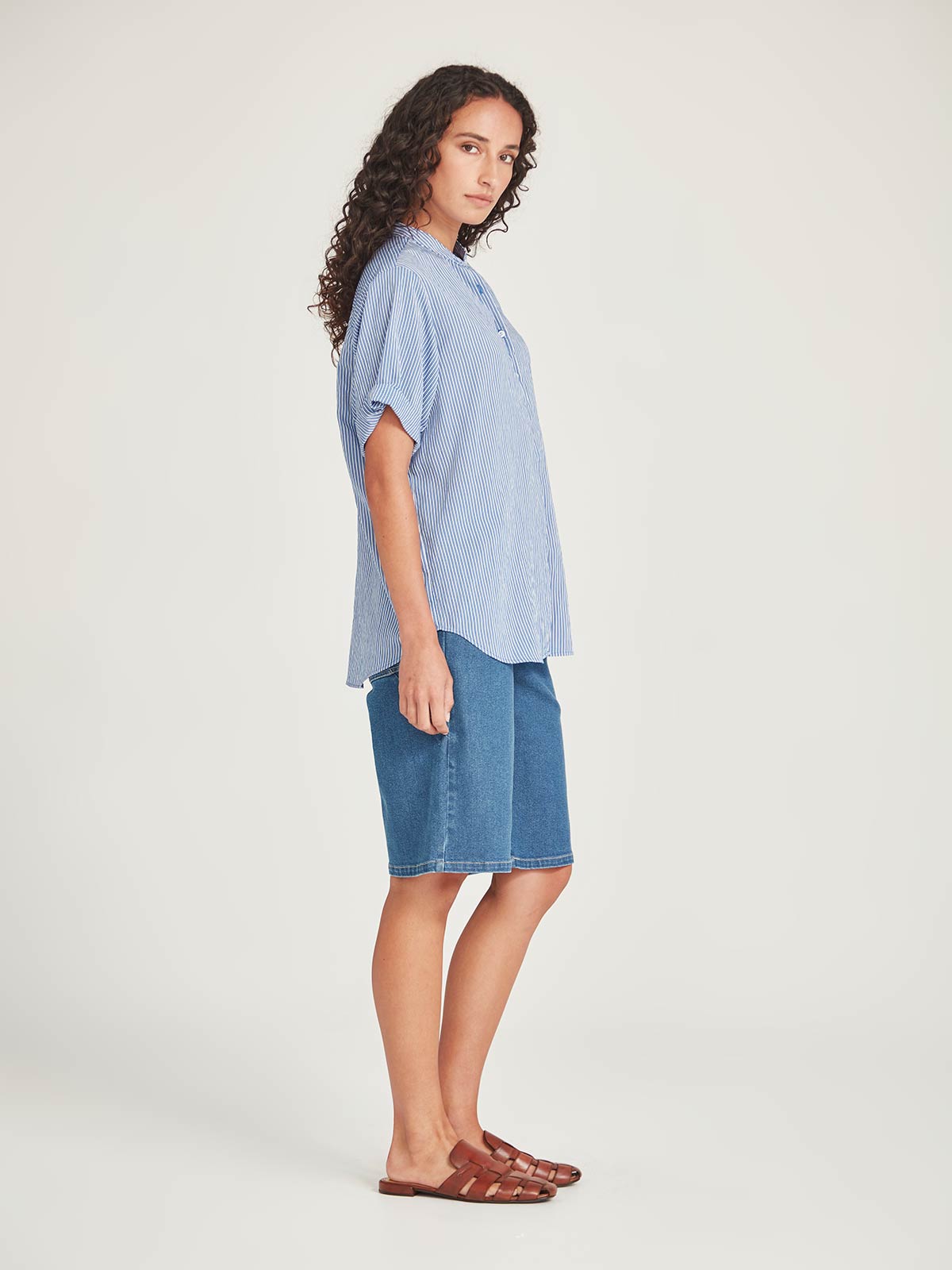 Sills Flynn Stripe Shirt - Blue/White Stripe