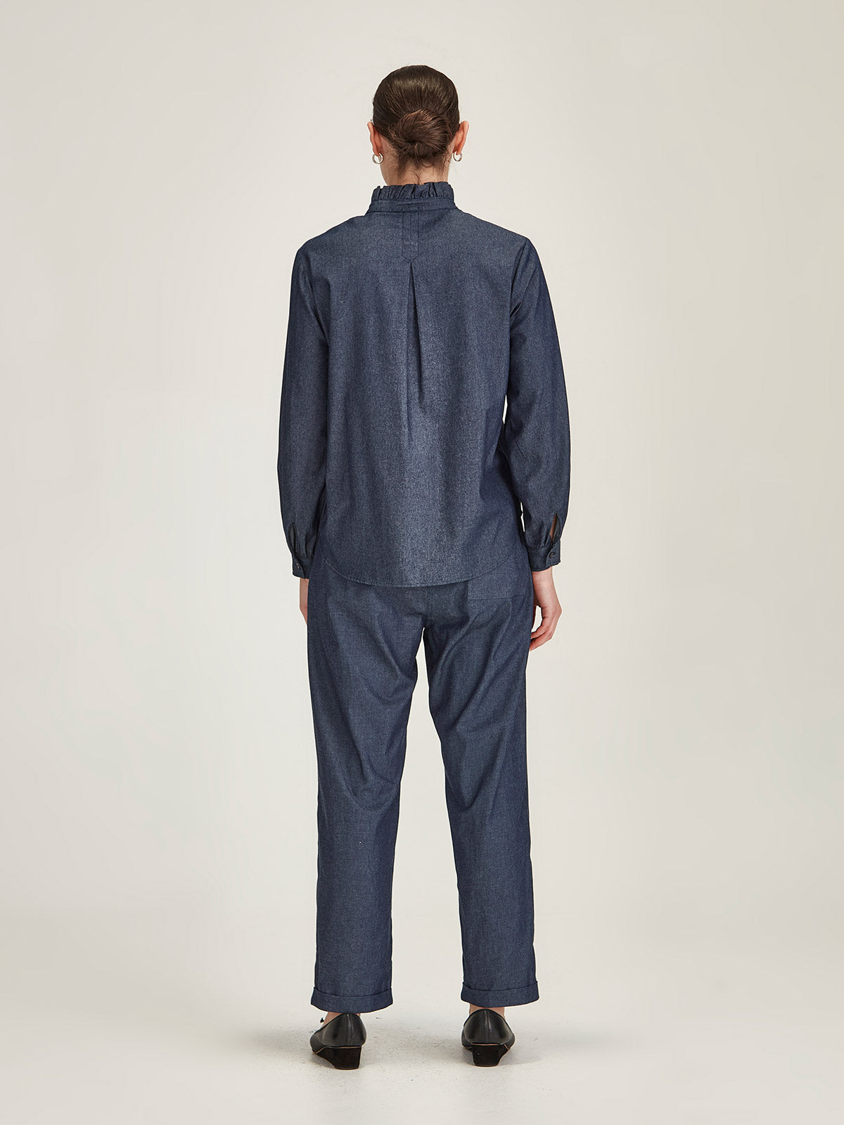 Mira Ruffle Blouse - Dark Indigo