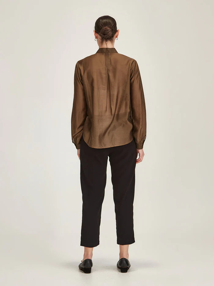 Ami Ruffle Shirt - Cinnamon