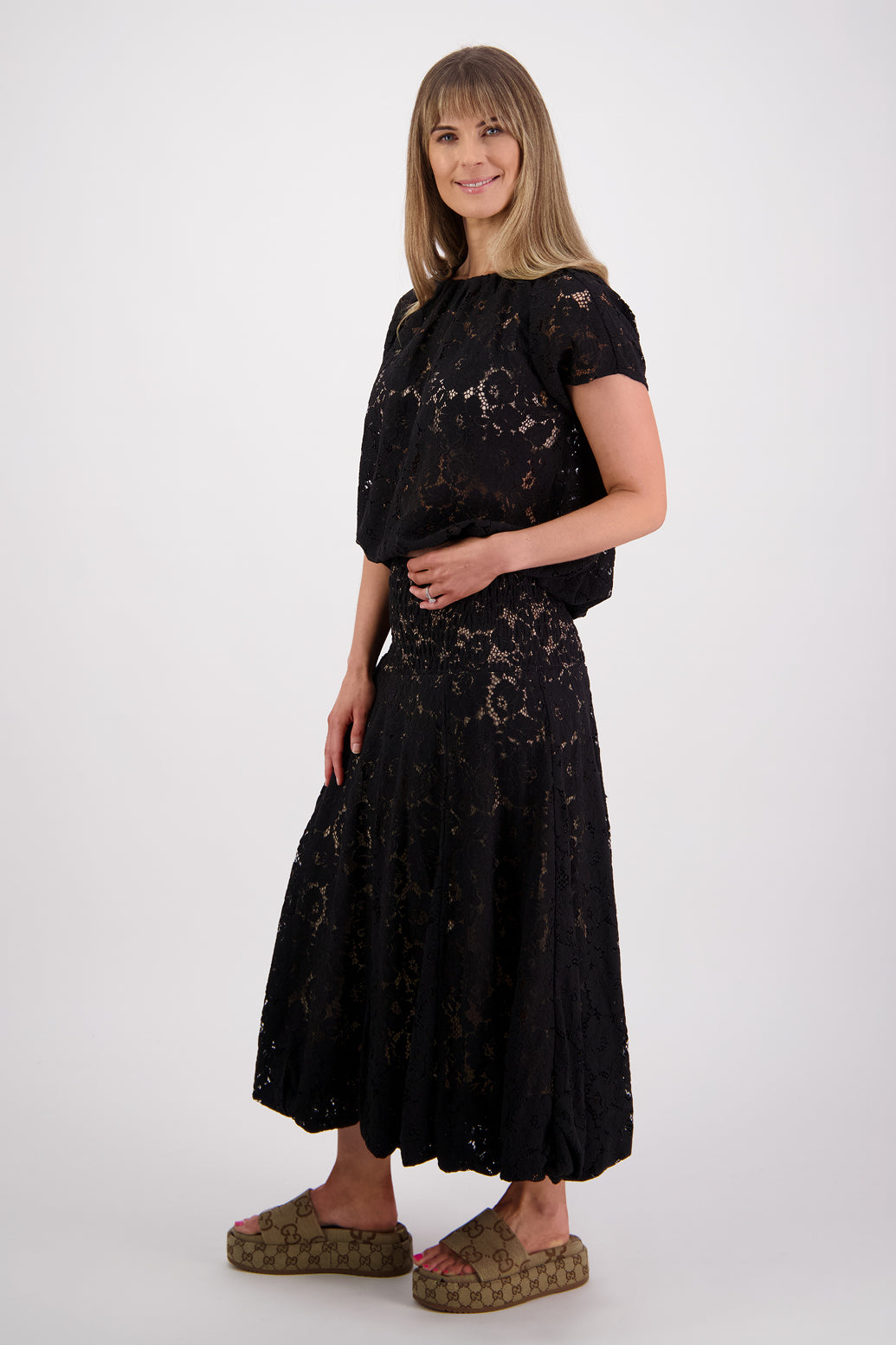 Briarwood Sparkle Lace Skirt - Black