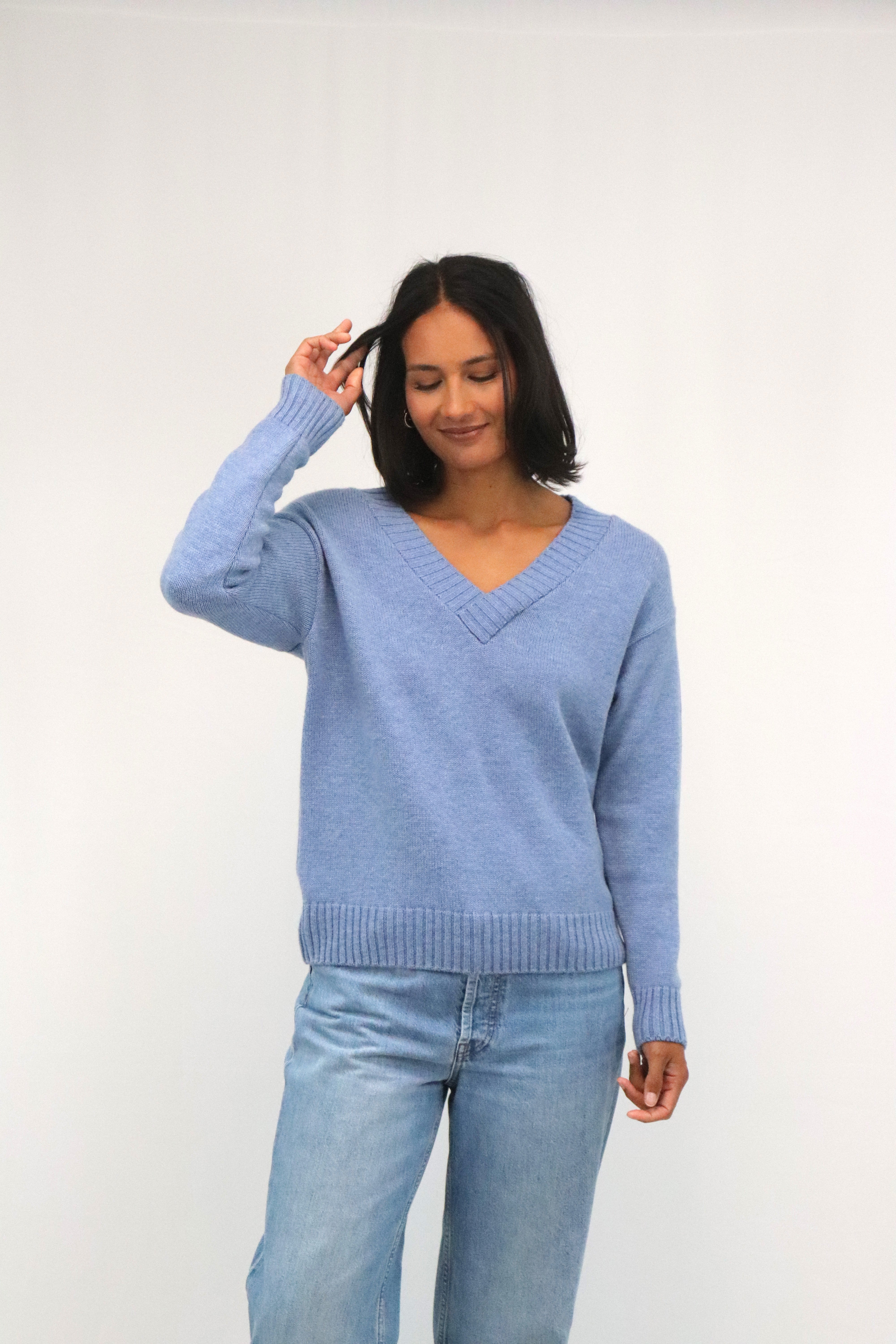 Tatano Tulia V-Neck Jersey - Chambray