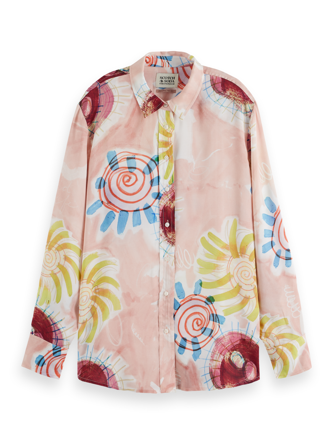 Scotch & Soda Abstract Sun Printed Relaxed Fit Shirt