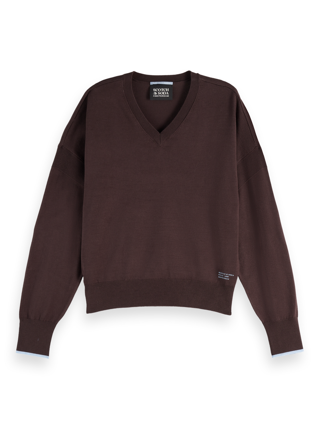 V Neck Relaxed Pullover - Plum