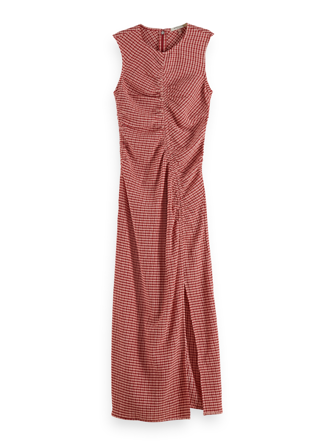 Scotch & Soda Structured Gingham Midi Dress
