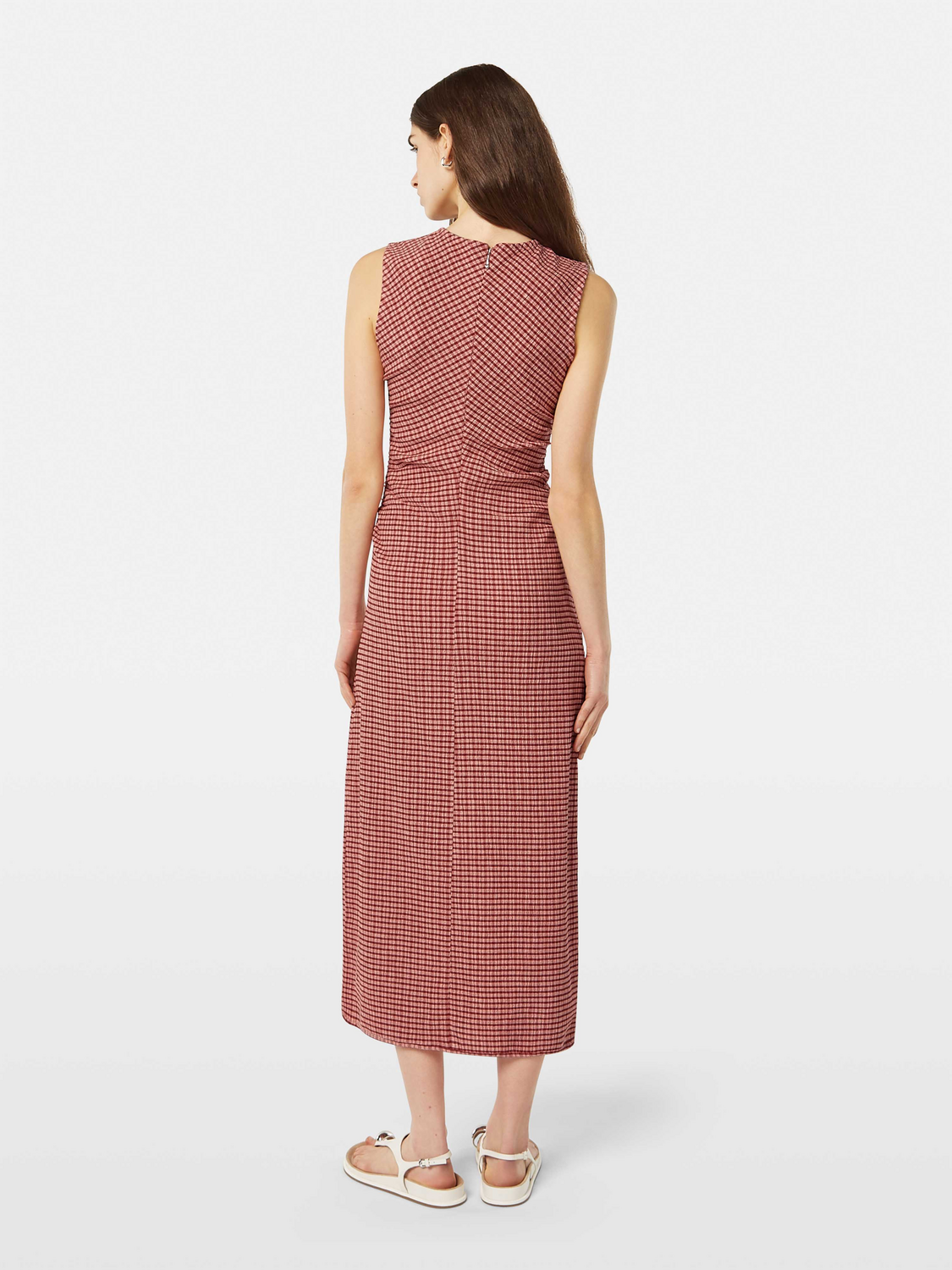 Scotch & Soda Structured Gingham Midi Dress