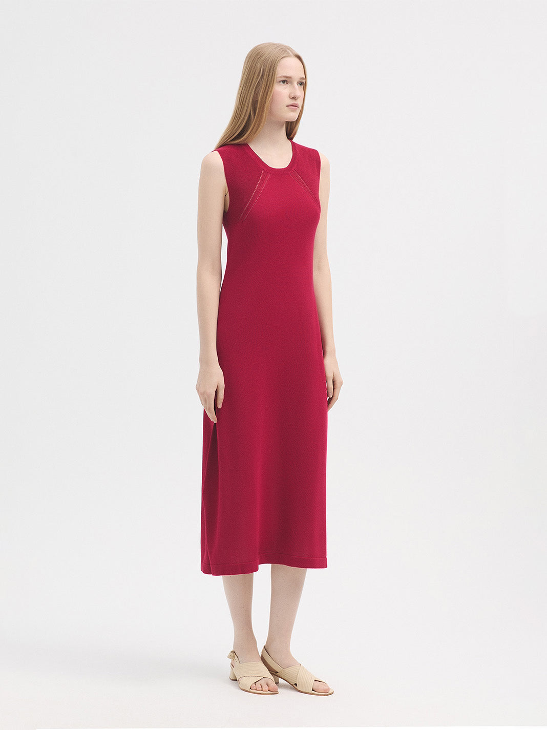 Nice Things Sleeveless Knit Dress - Red