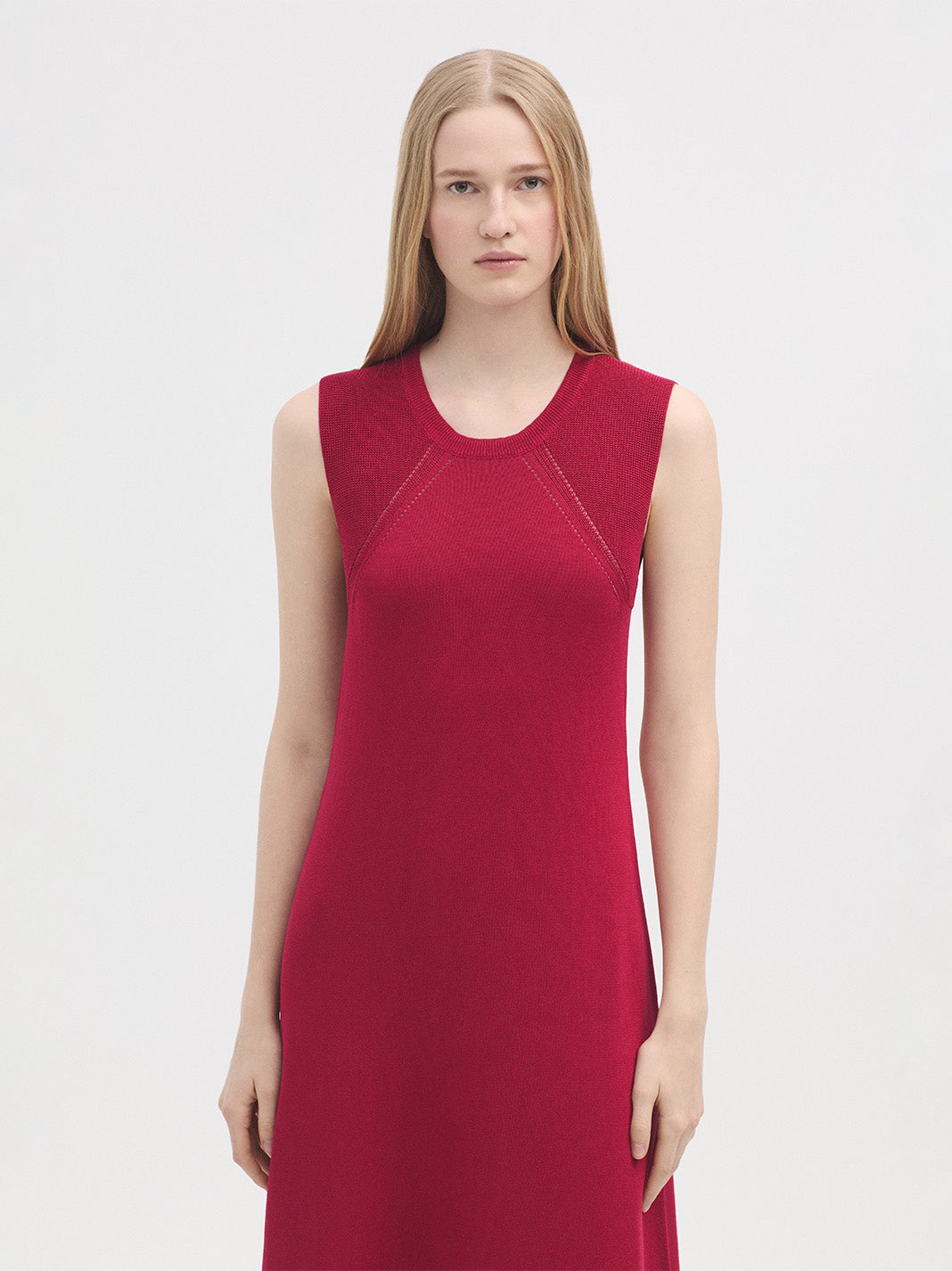 Nice Things Sleeveless Knit Dress - Red
