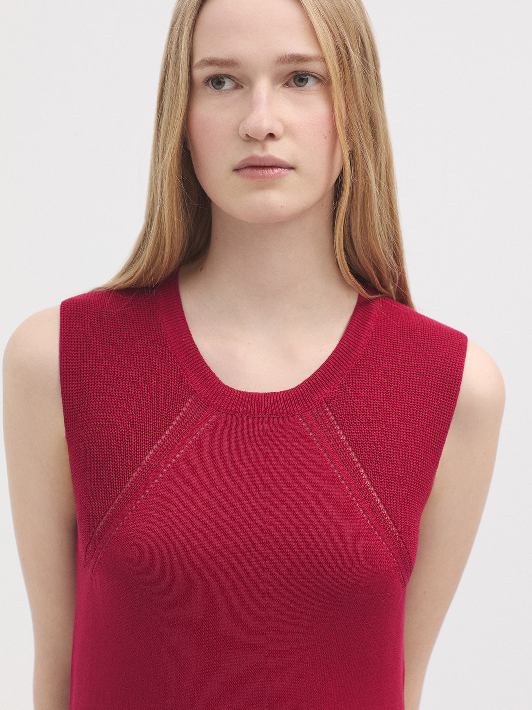 Nice Things Sleeveless Knit Dress - Red