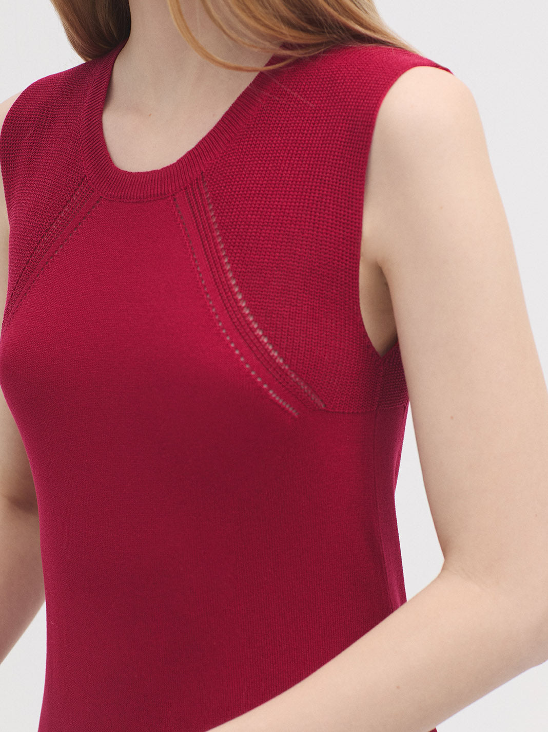 Nice Things Sleeveless Knit Dress - Red