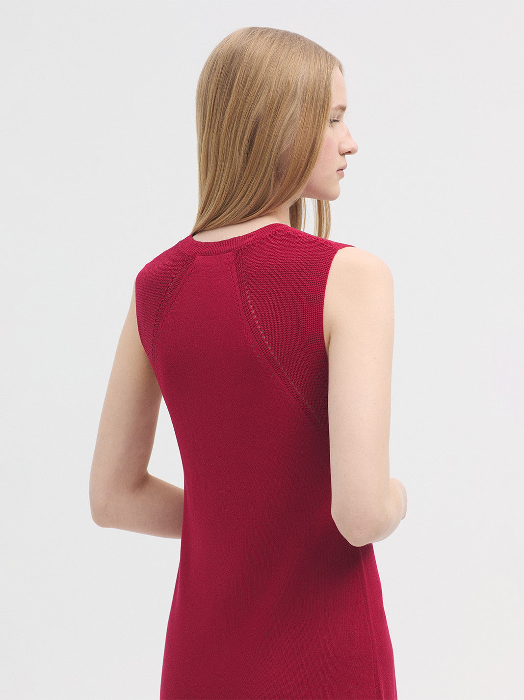 Nice Things Sleeveless Knit Dress - Red