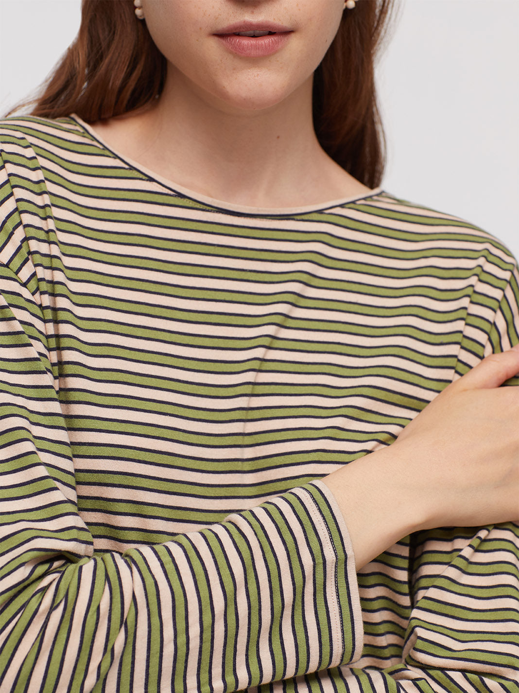 Nice Things Striped Bonnie Tee - Light Green