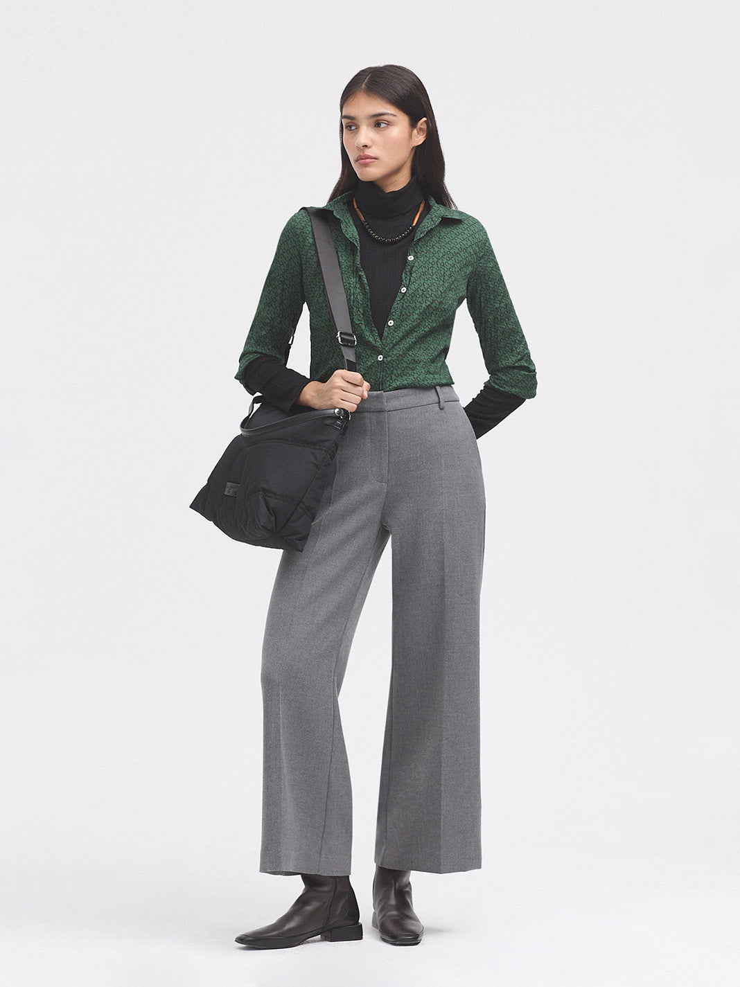 Nice Things Wool Blend Trousers - Mid Grey