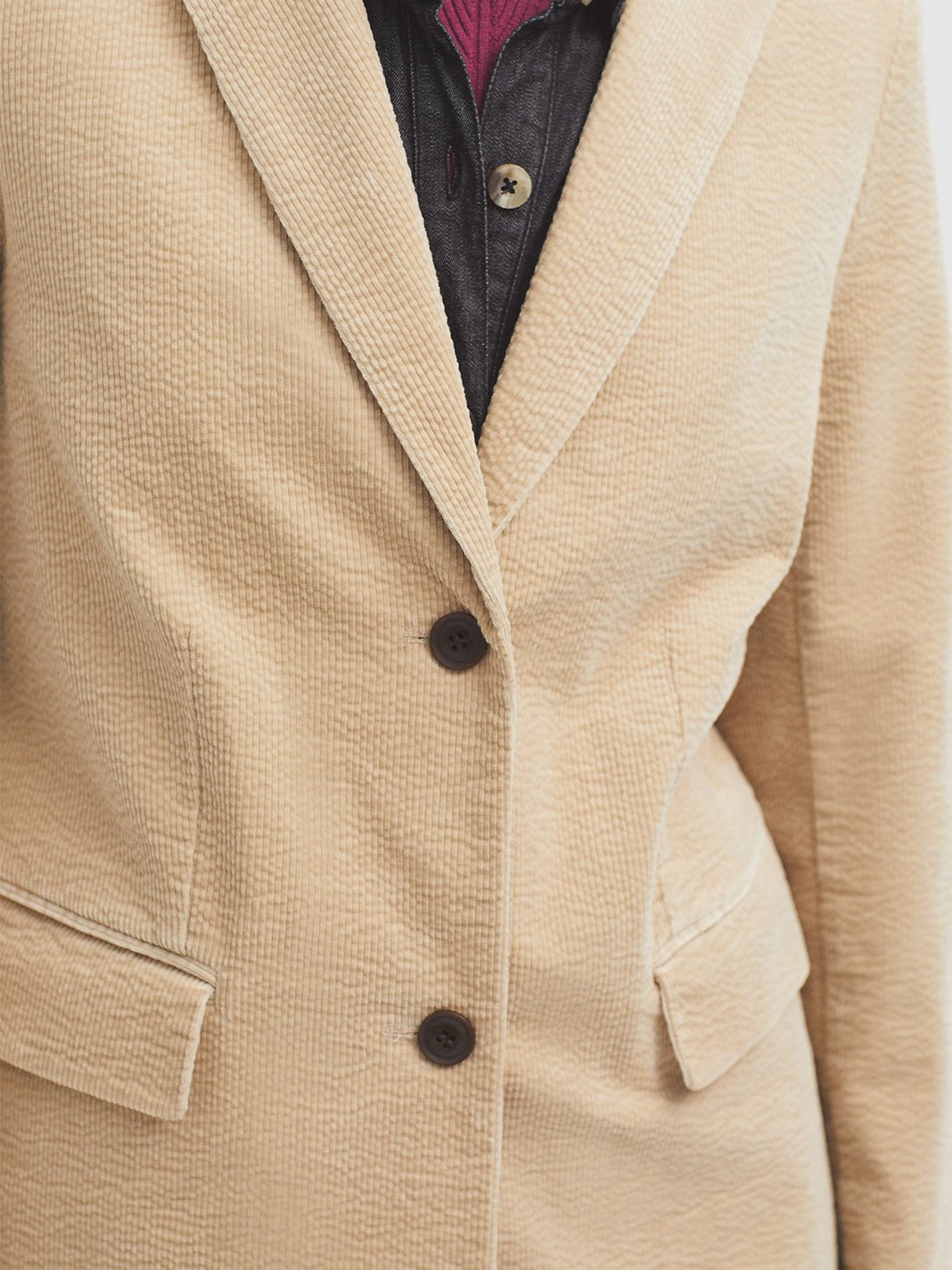 Nice Things Bubble Cord Blazer - Dark Ecru