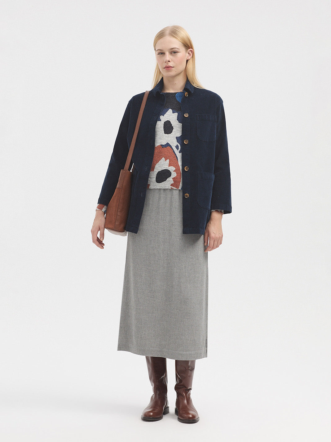 Nice Things Micro Cord Jacket - Navy