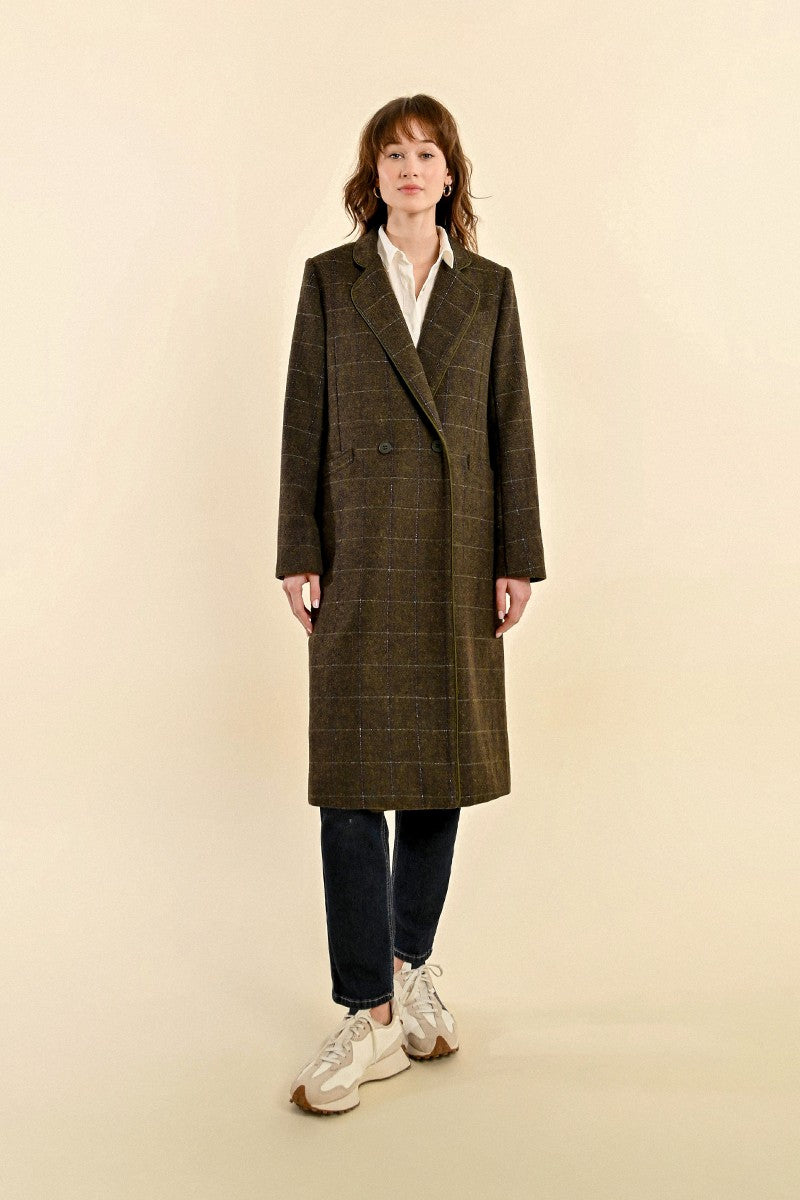 Molly Bracken Khaki Wool Blend Coat