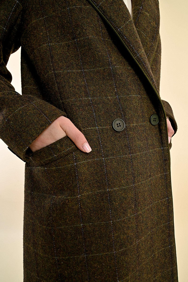 Molly Bracken Khaki Wool Blend Coat