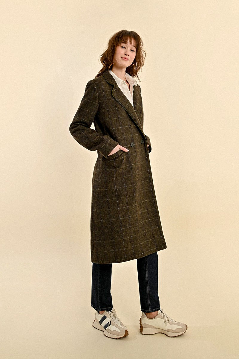 Molly Bracken Khaki Wool Blend Coat