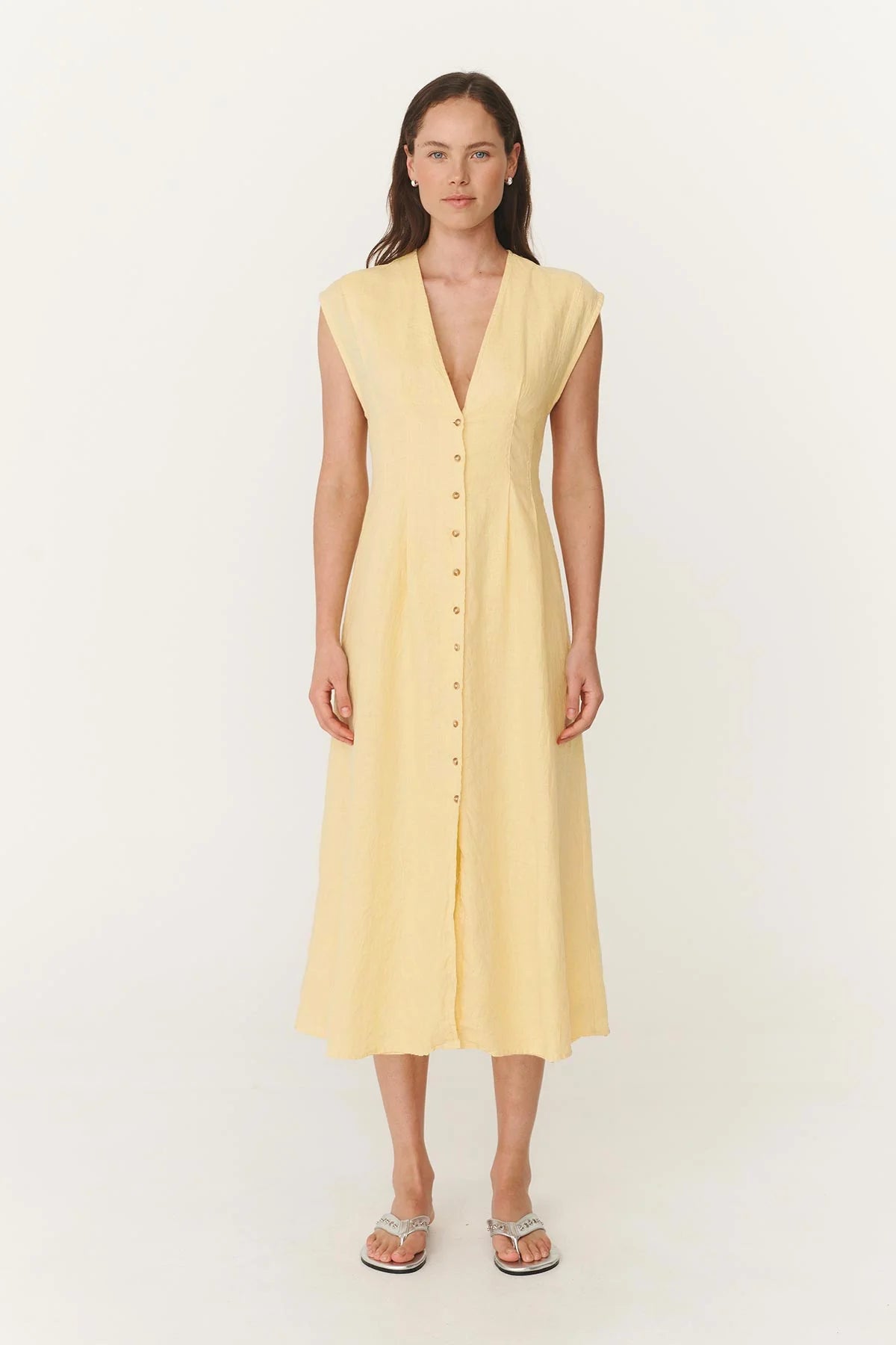 Mira Midi Dress - Lemon