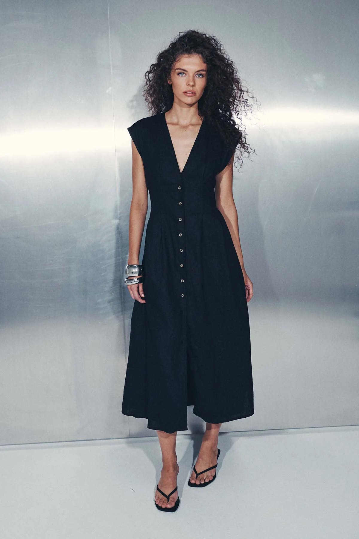 Mira Midi Dress - Noir