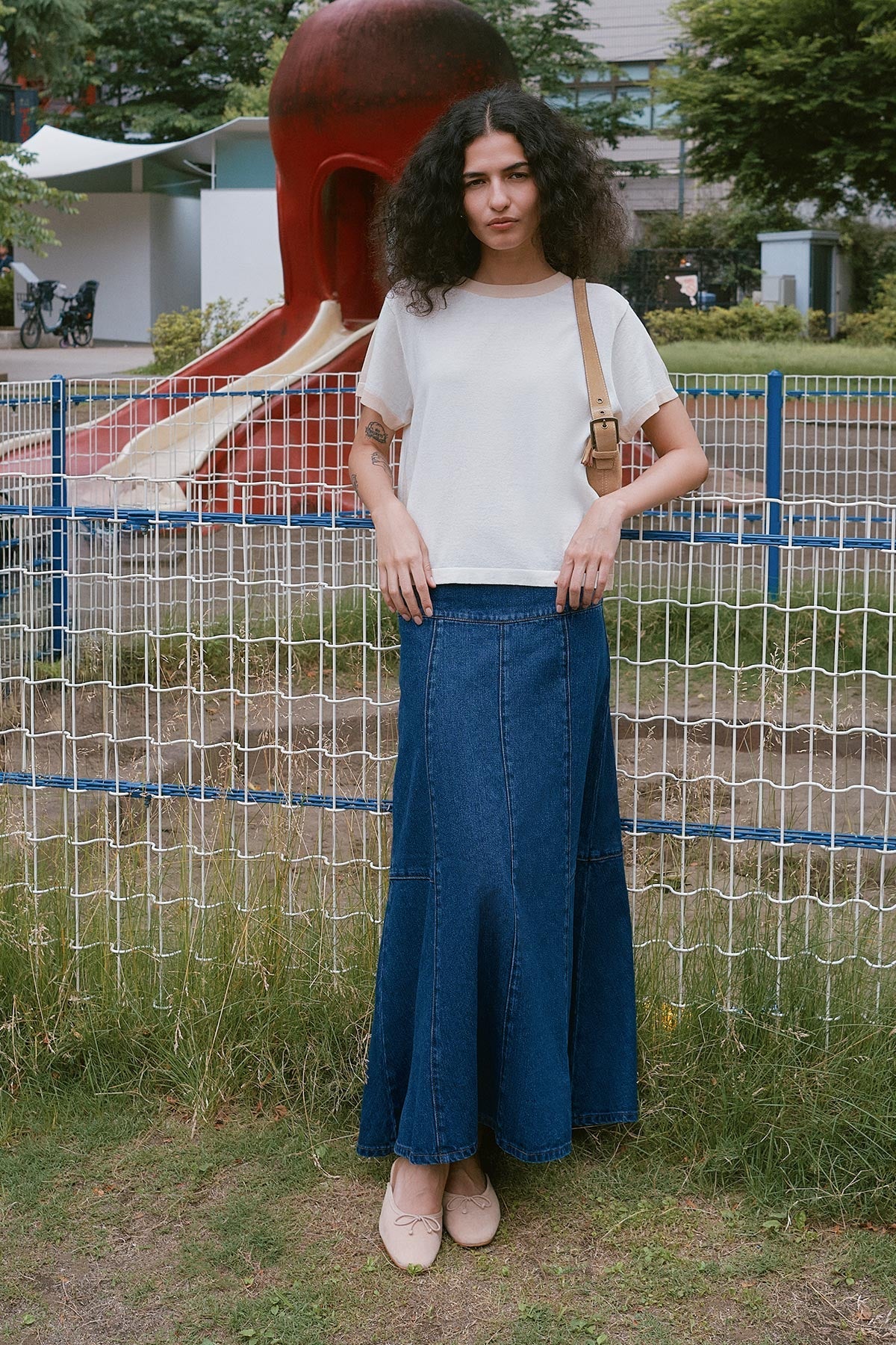 Vashti Denim Midi Skirt