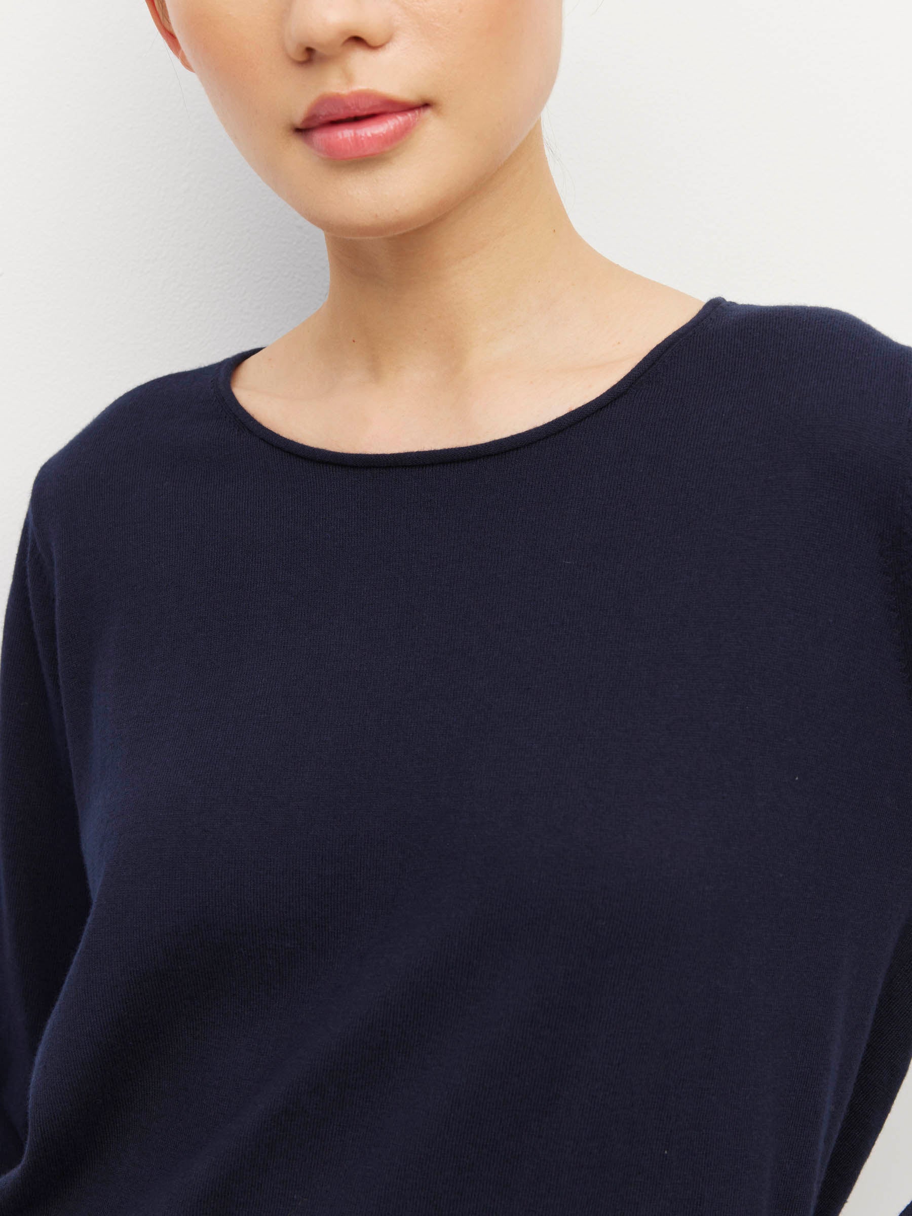 Juliette Hogan Lounge  Long Sleeve Crew - Navy