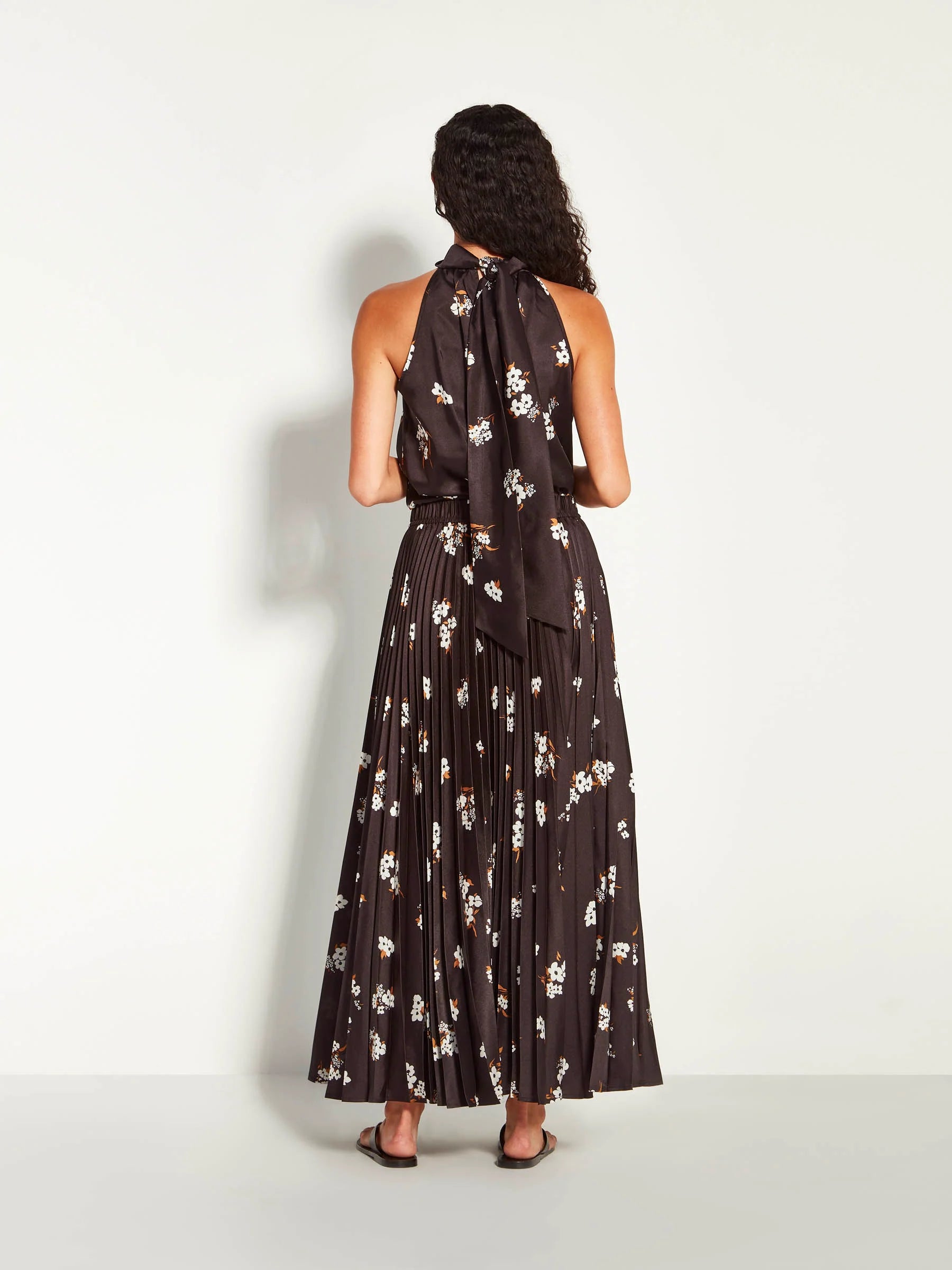 Evelyn Pleat Skirt (Moonflower Twill) Golden