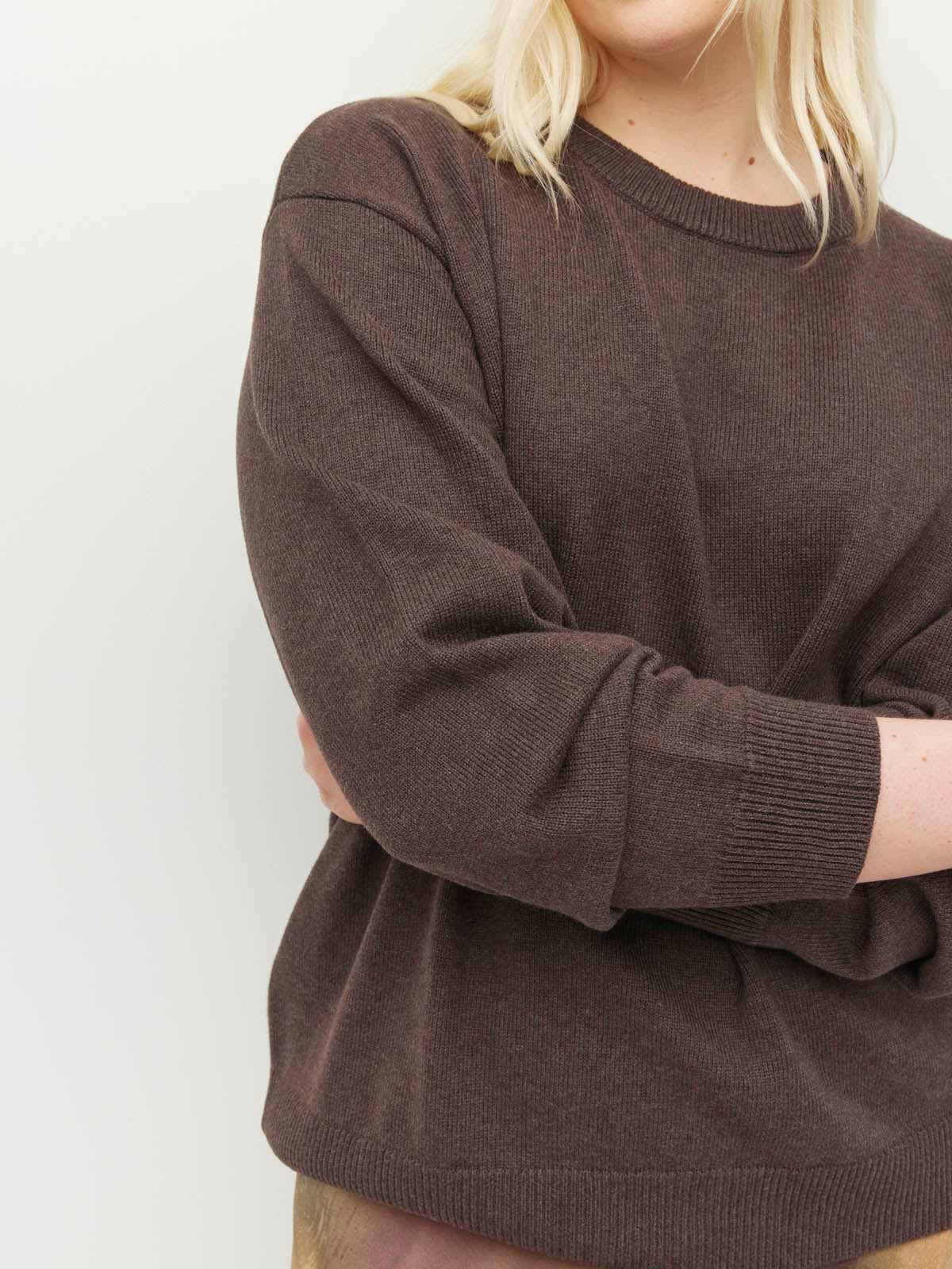 Cotton Sweatshirt Cotton Knit - Truffle Marle